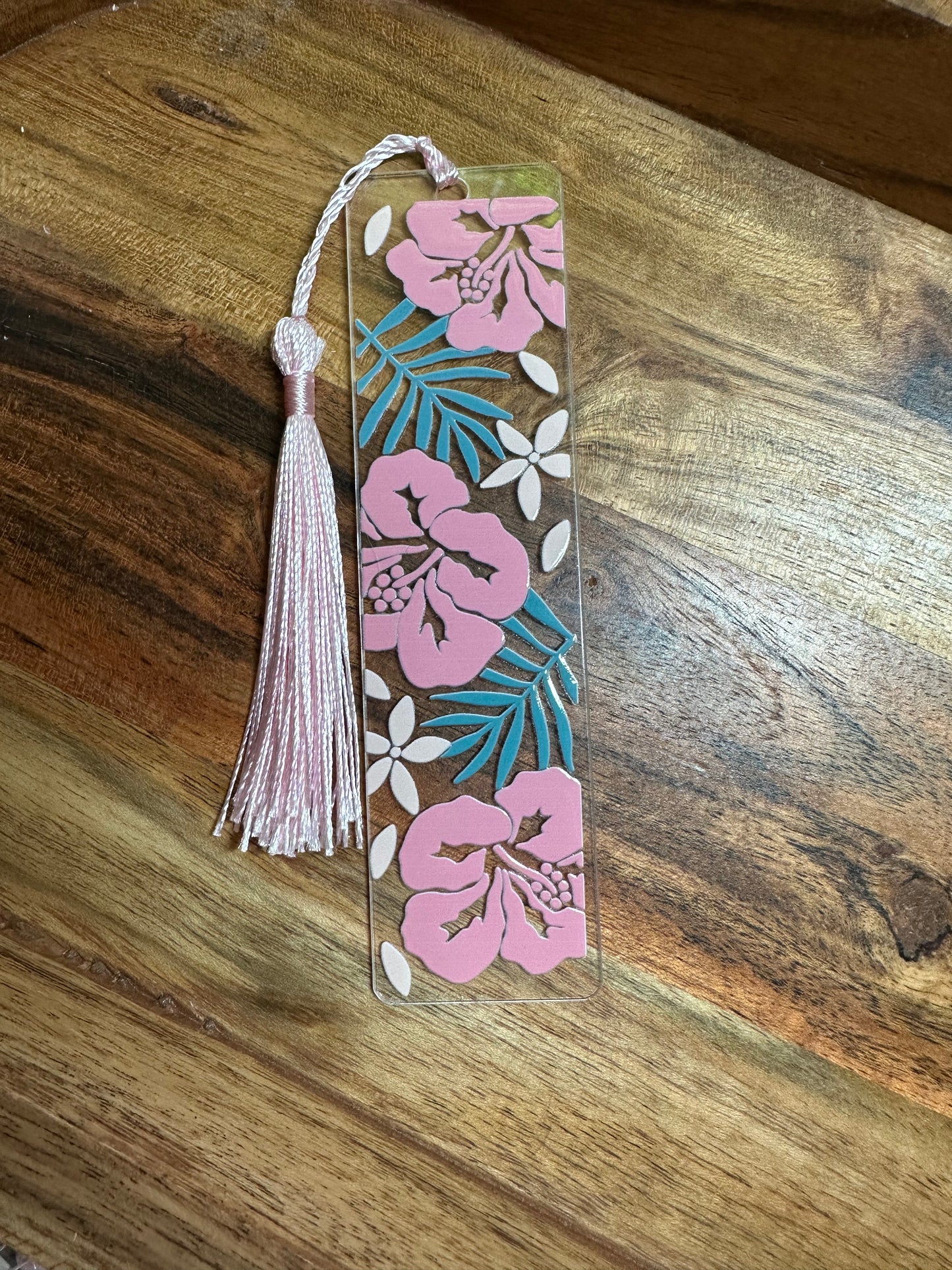 Handmade Clear Acrylic Bookmarks- Thin, Clear, Lightweight With Sayings + Ribbon or Tassel