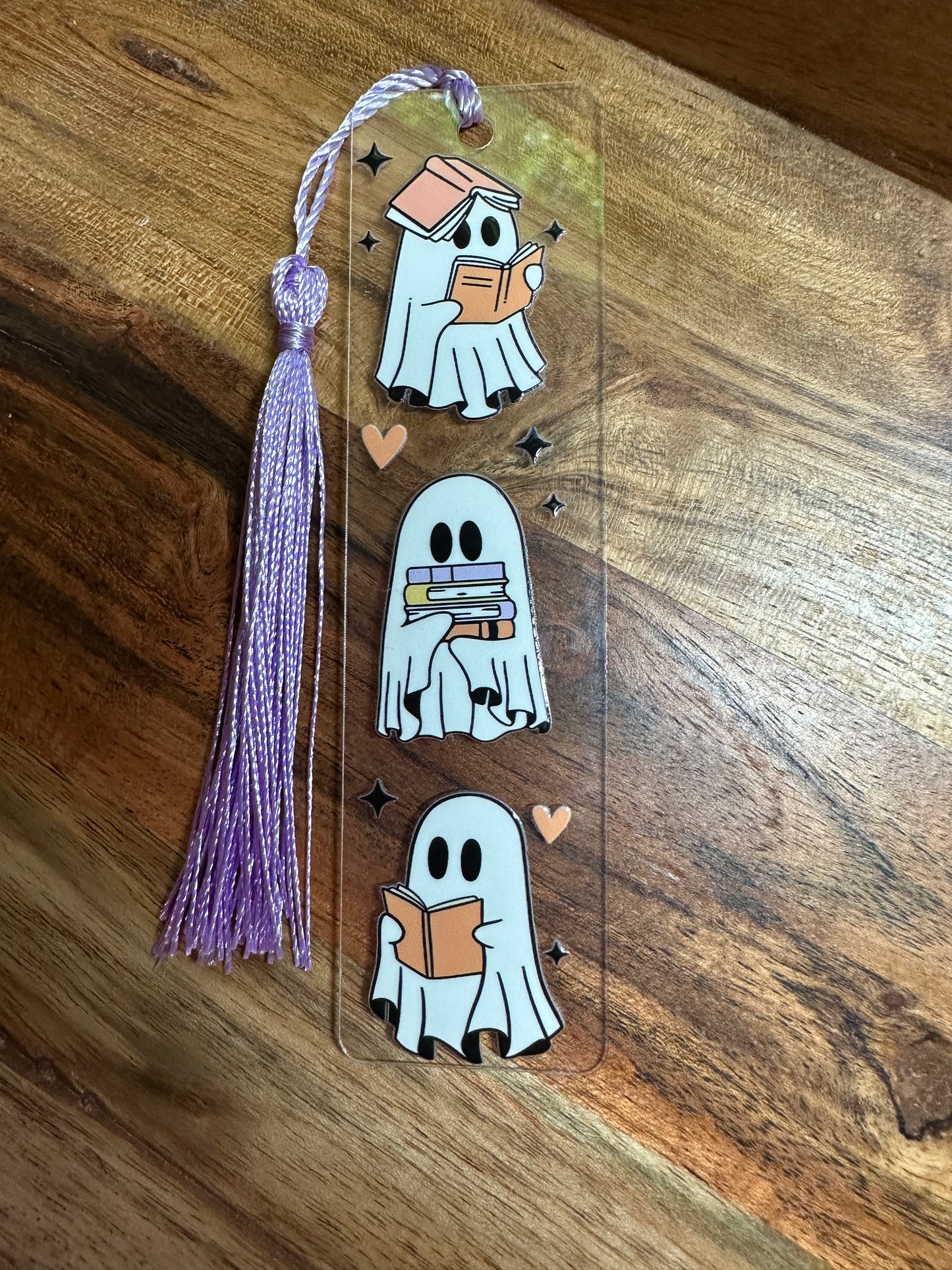 Handmade Clear Acrylic Bookmarks- Thin, Clear, Lightweight With Sayings + Ribbon or Tassel