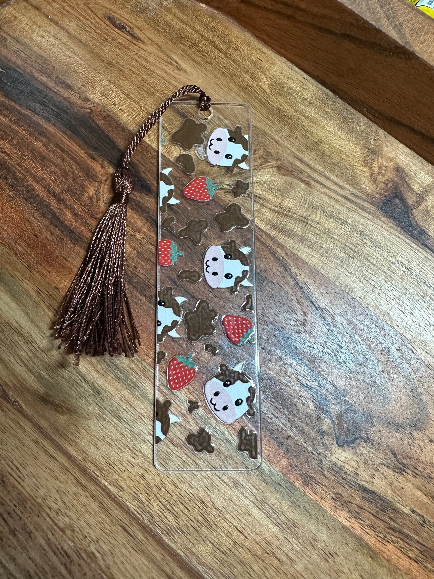 Handmade Clear Acrylic Bookmarks- Thin, Clear, Lightweight With Sayings + Ribbon or Tassel