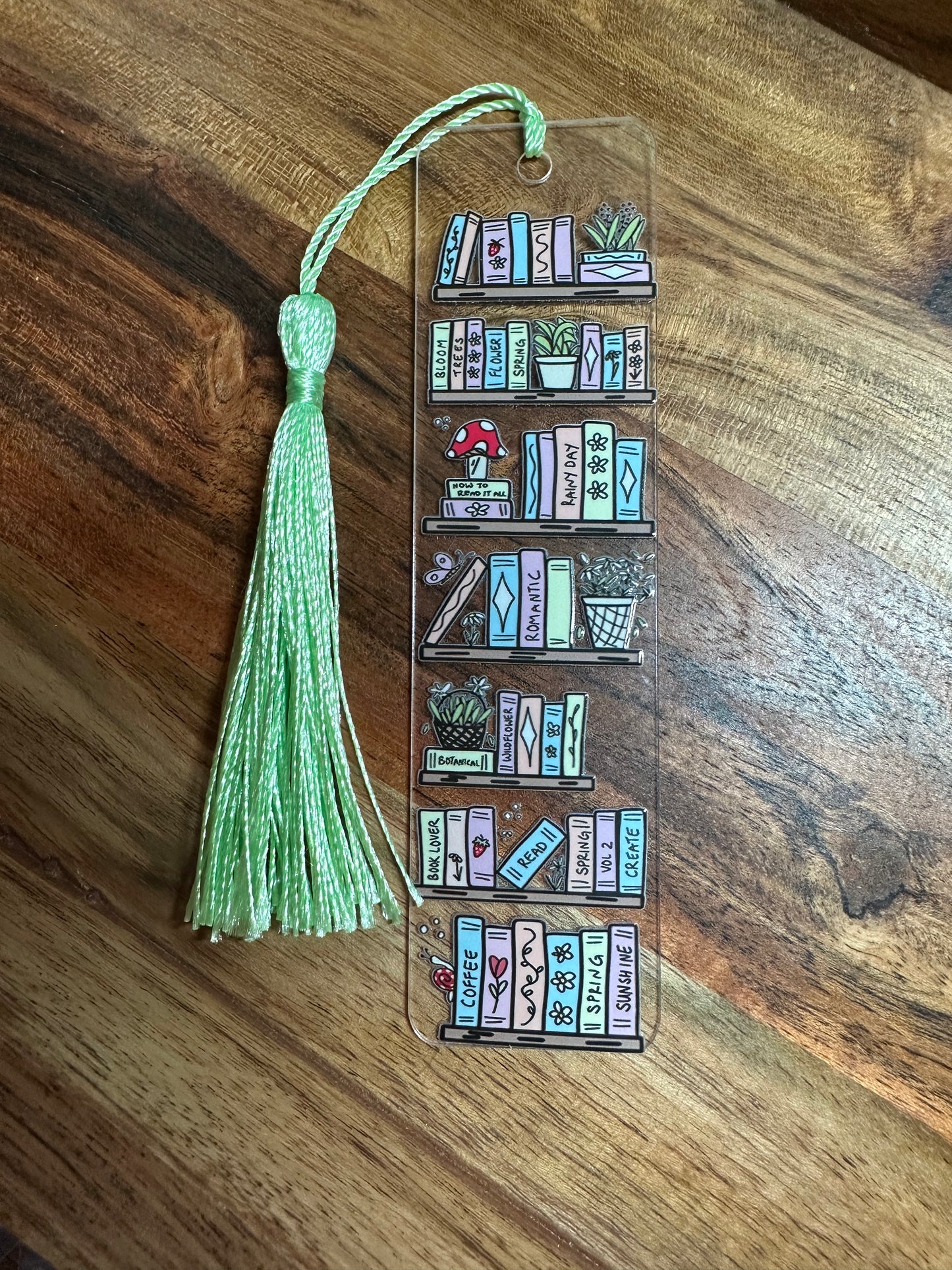 Handmade Clear Acrylic Bookmarks- Thin, Clear, Lightweight With Sayings + Ribbon or Tassel