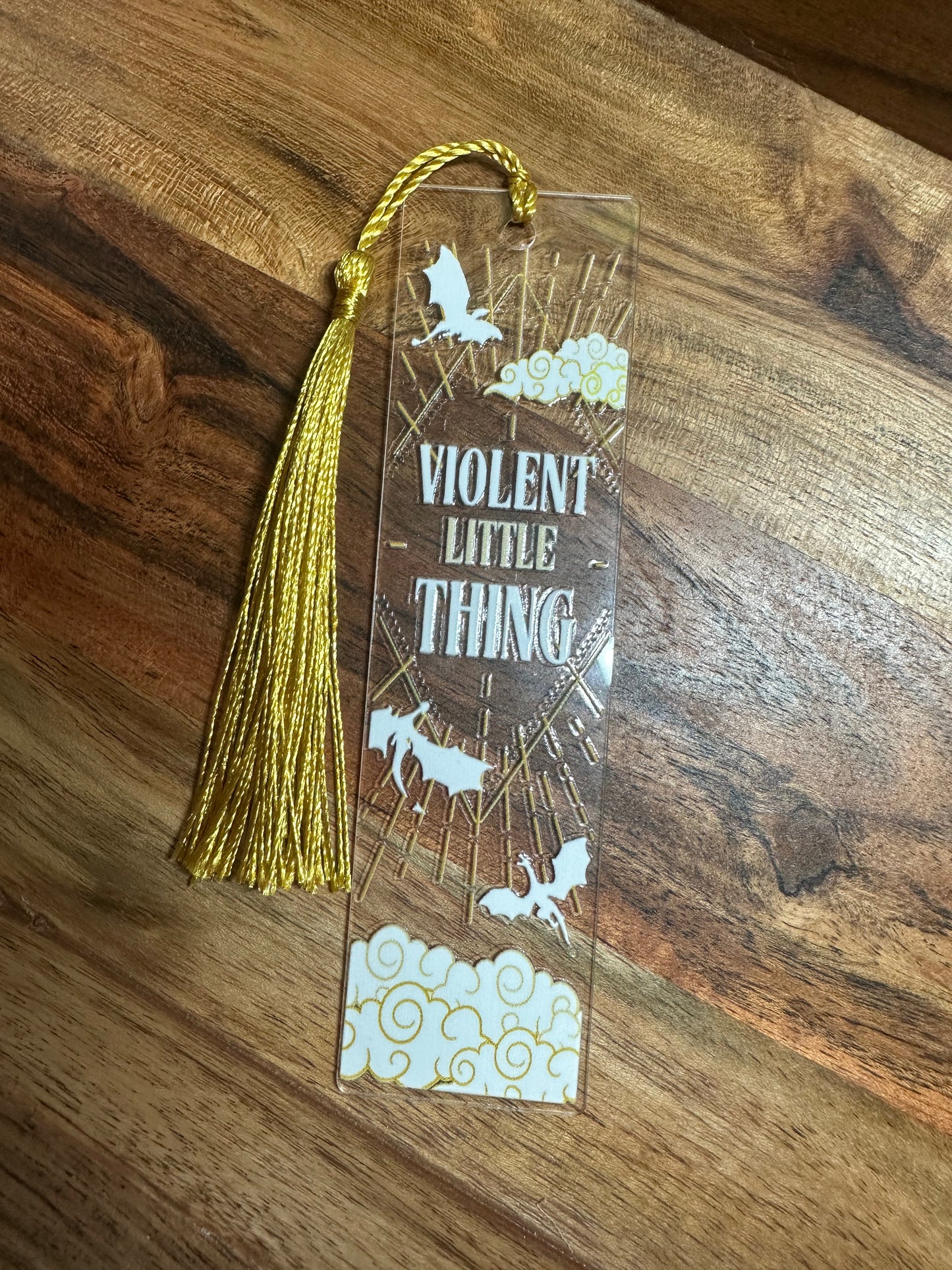 Handmade Clear Acrylic Bookmarks- Thin, Clear, Lightweight With Sayings + Ribbon or Tassel