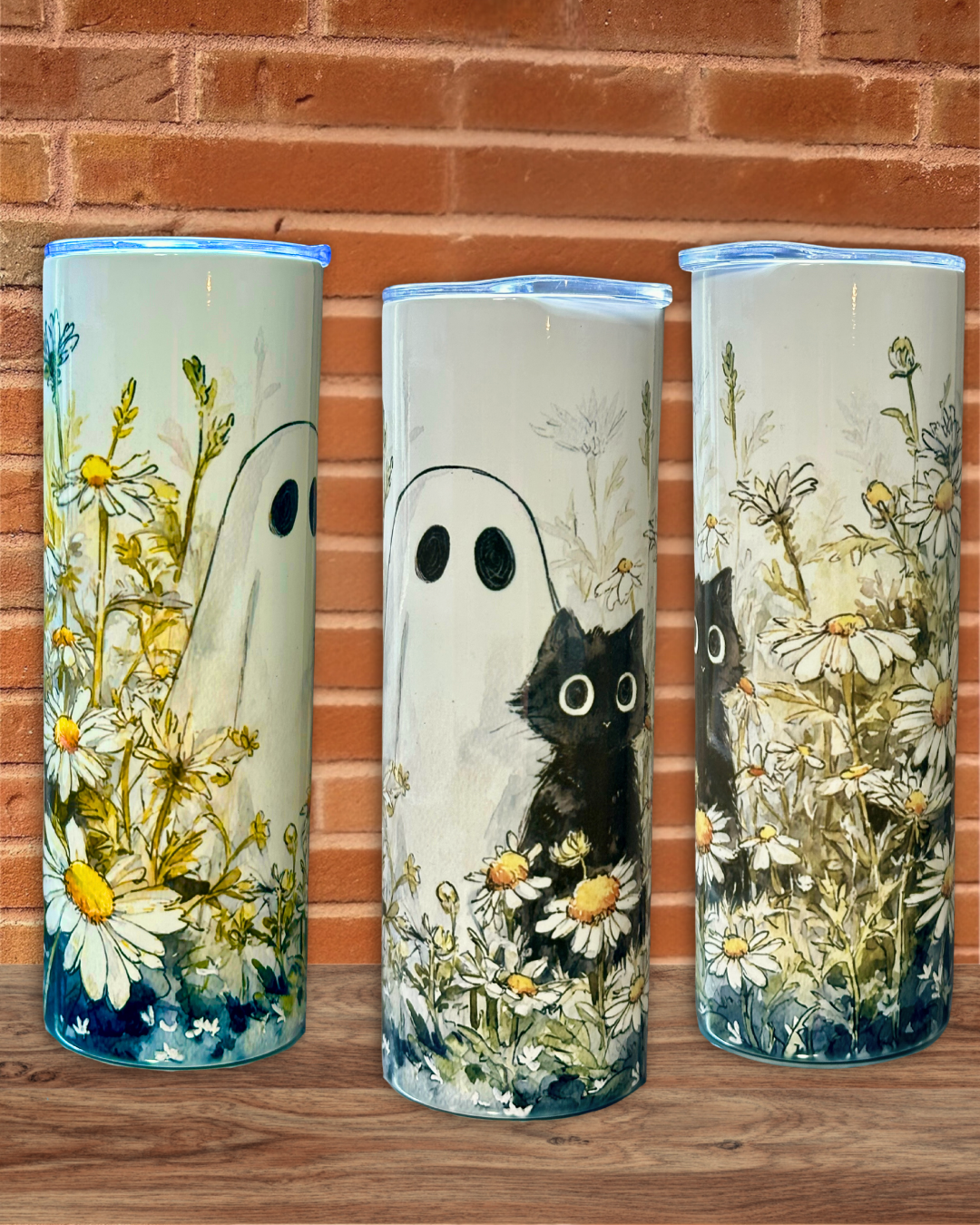 Handmade Reusable Sublimated Stainless Steel 20-Oz Skinny Tumbler + Straw + Lid – Various Designs