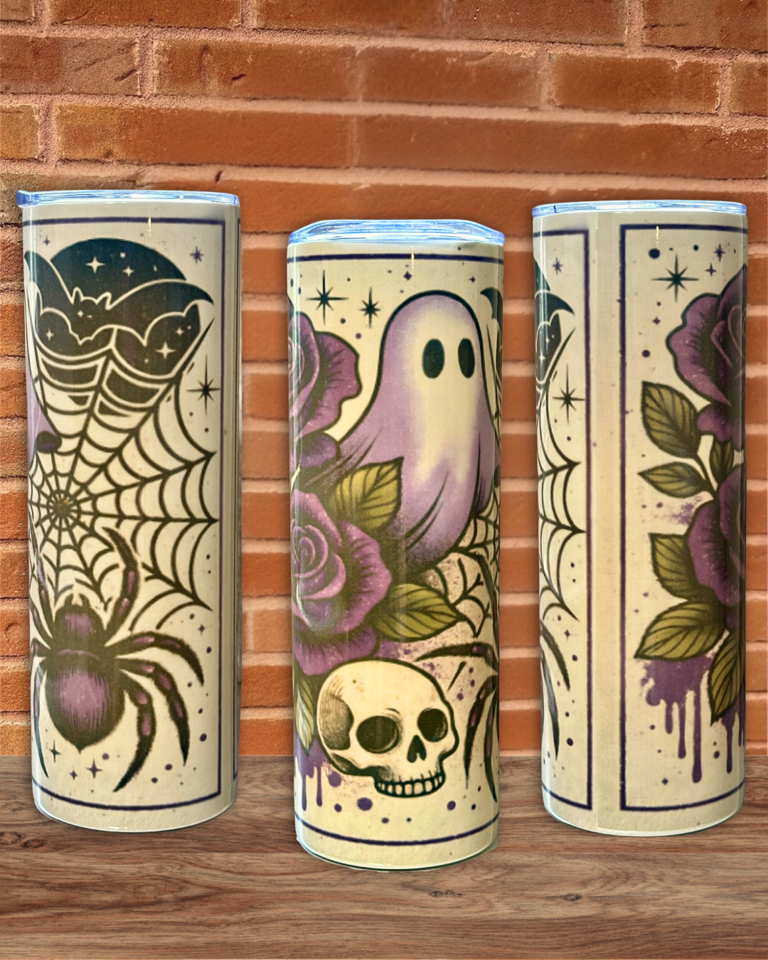 Handmade Reusable Sublimated Stainless Steel 20-Oz Skinny Tumbler + Straw + Lid – Various Designs