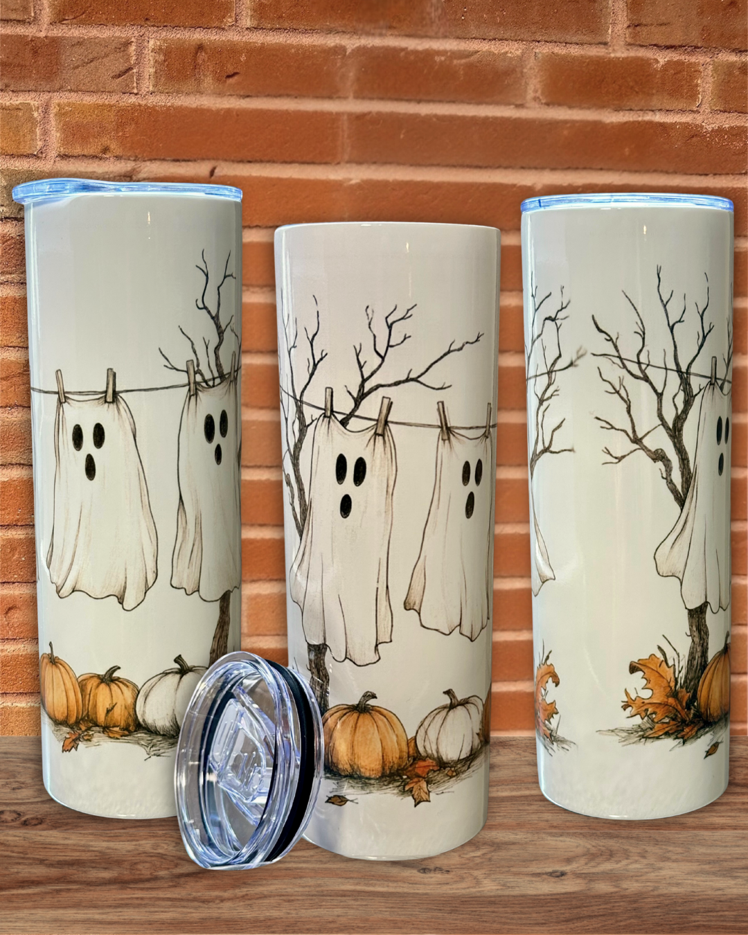 Handmade Reusable Sublimated Stainless Steel 20-Oz Skinny Tumbler + Straw + Lid – Various Designs