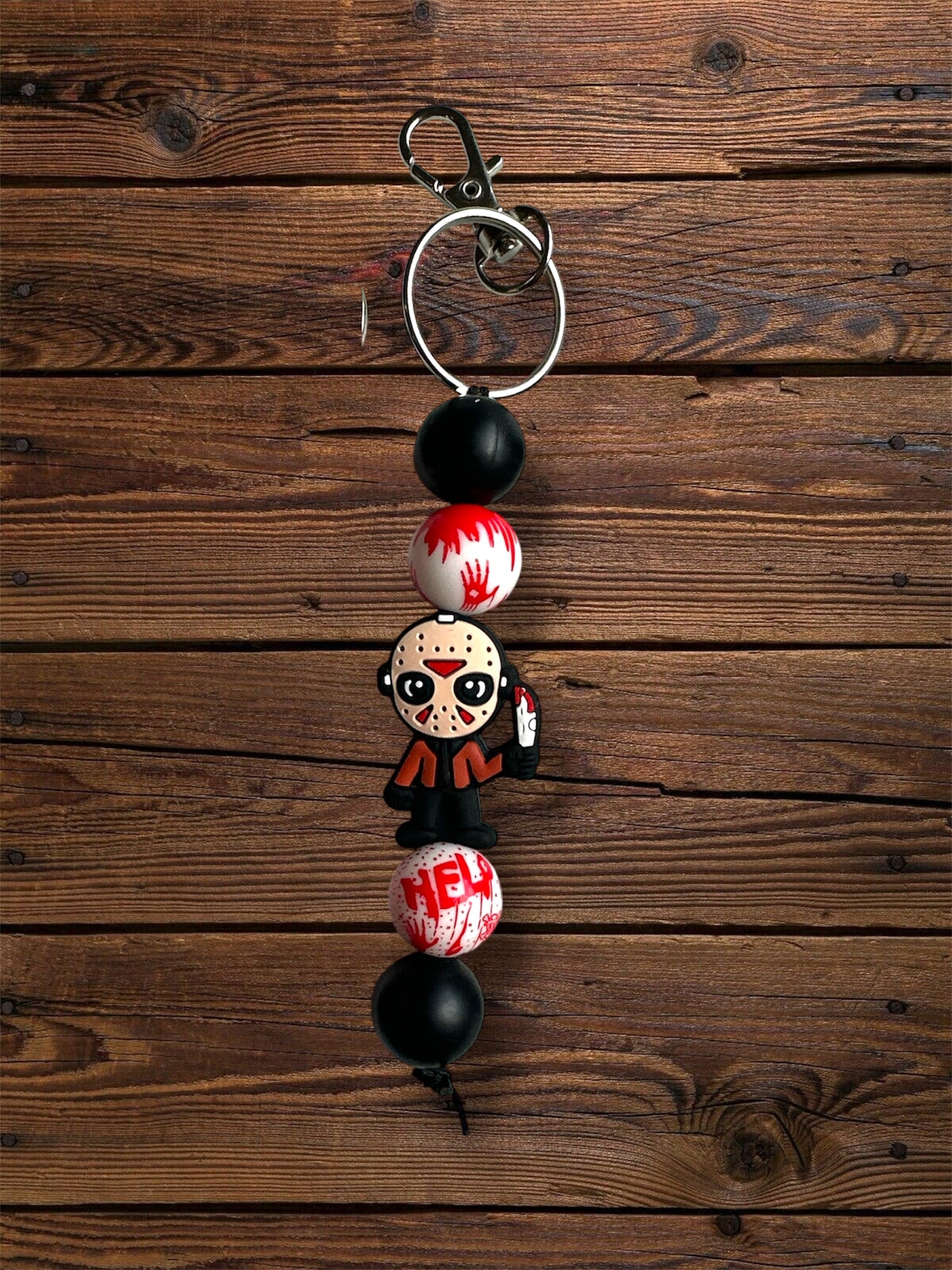 Halloween Silicone Beaded Keychain Stand Alone | Serial Killers Halloween Silicone Bead Keychain