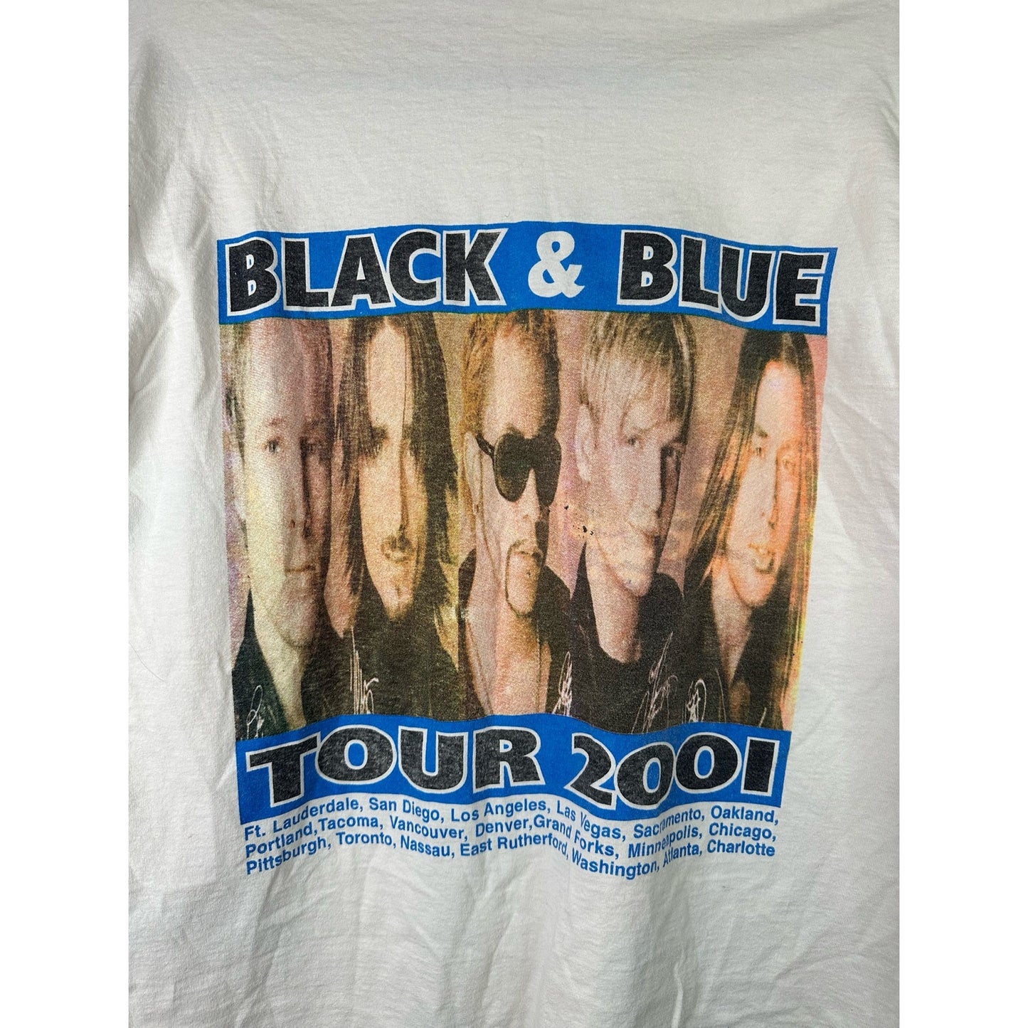 Backstreet Boys Y2K 2001 Tour Concert Band Tee Long Sleeve ‘Black & Blue’ Size L