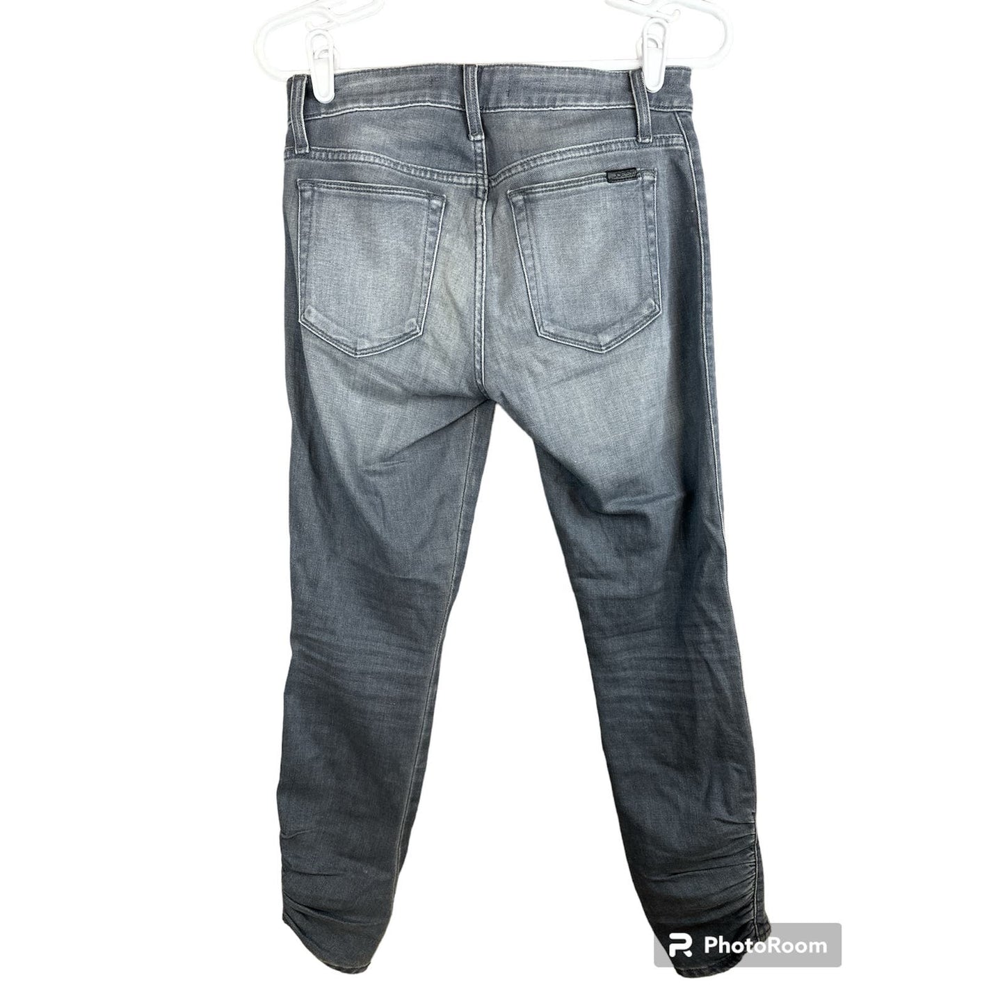 Joe’s Jeans Grey “The Icon” Mid Rise Skinny Ankle Scrunch Sides Size 25