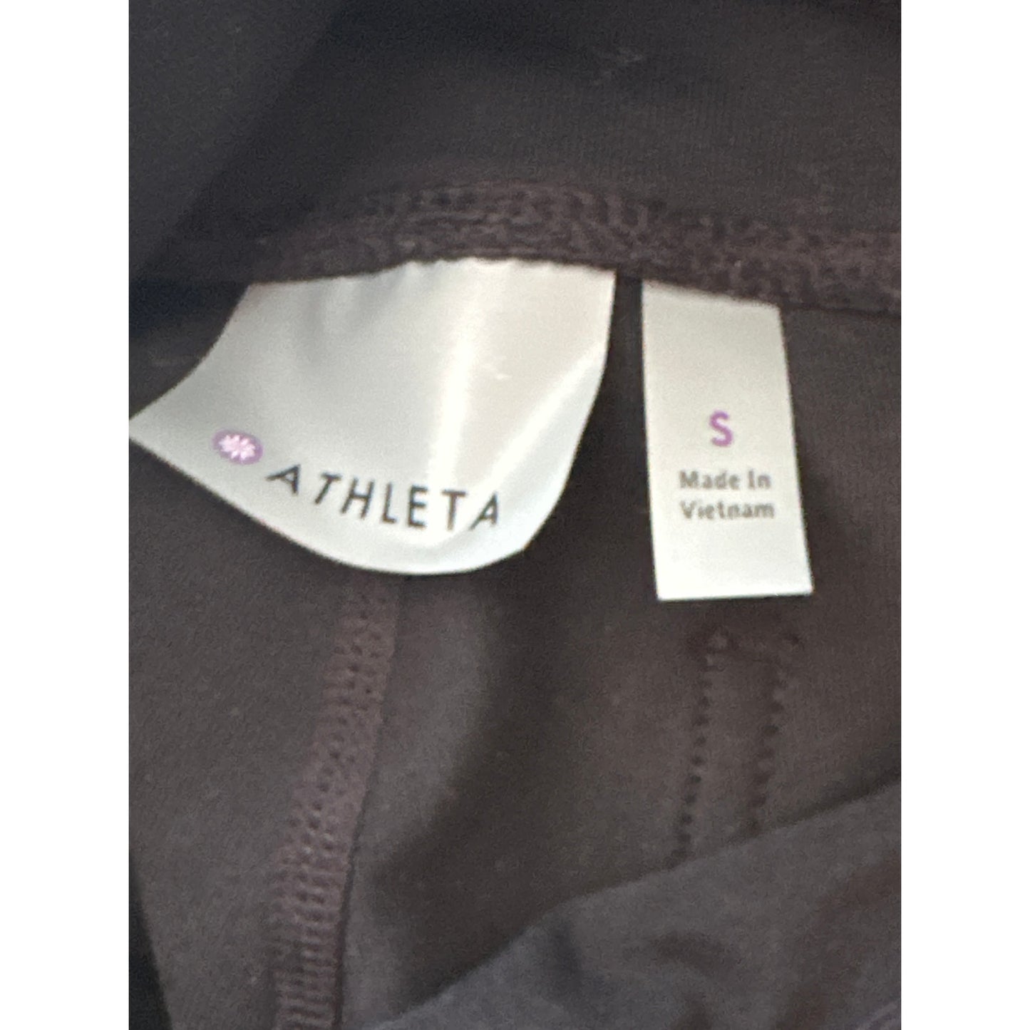 Athleta Black ‘Tux Metro’ Side Stripe Faux Leather Side Stripe Leggings Size S