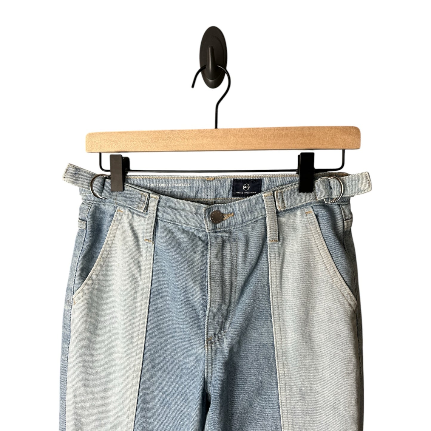 Adriano Goldschmied ‘Isabelle Paneled’ Hi Rise Light Wash Straight Crop Size 26
