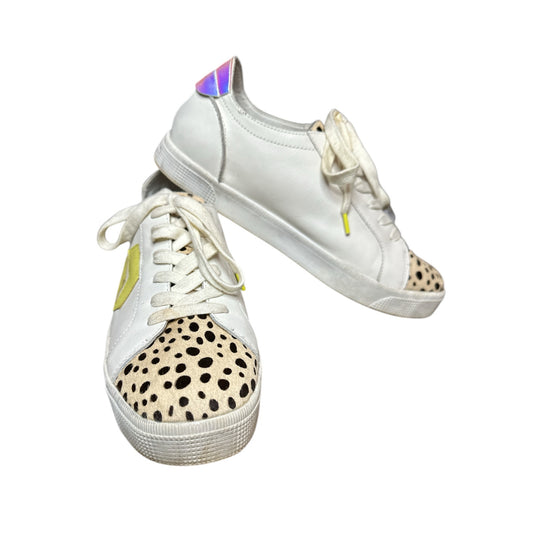 Women’s Dolce Vita 'Zaga' White Lace Up Printed Calf Fashion Sneakers Size 9