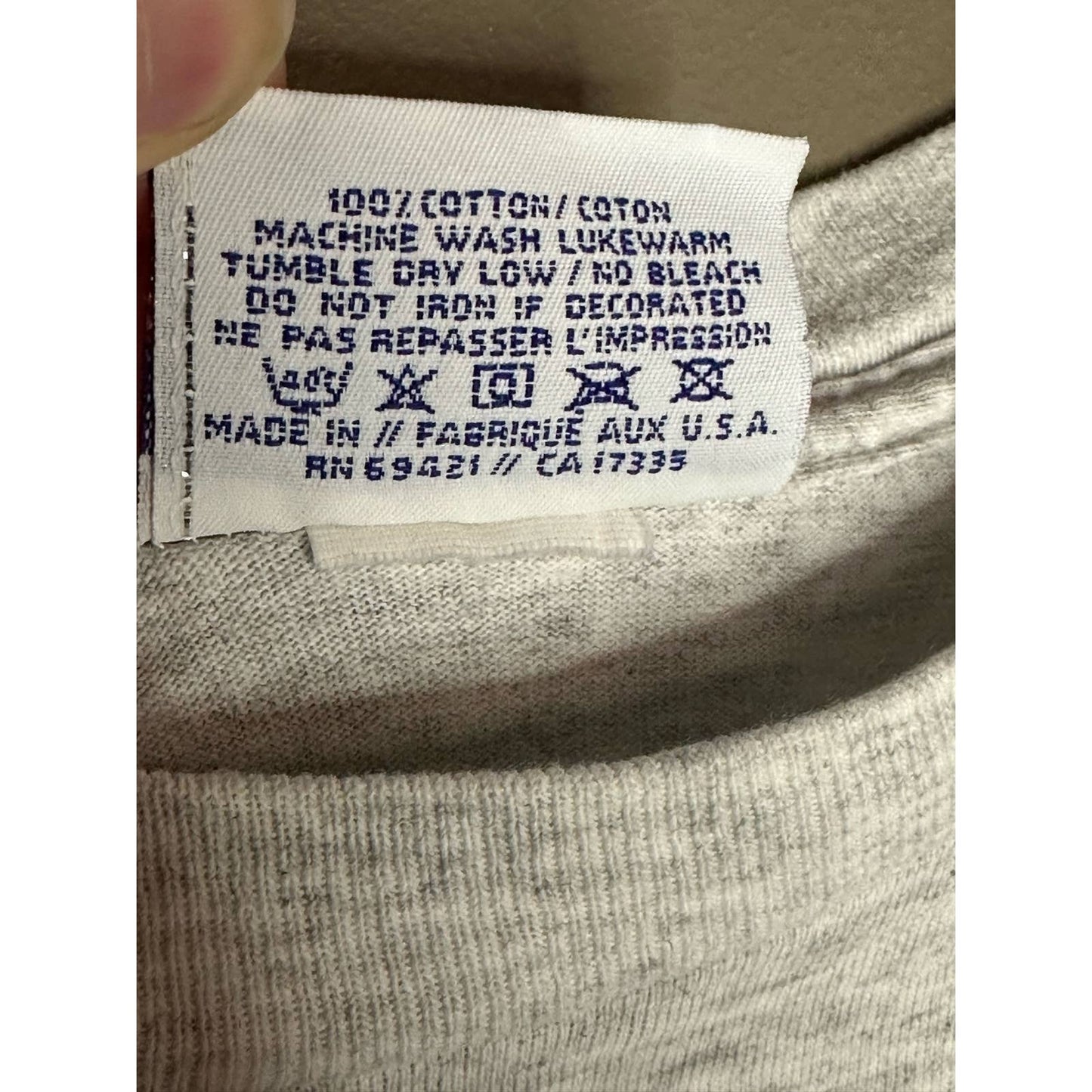 Vintage Reebok Single Stitch Heathered Grey White Embroidered Logo Size Medium