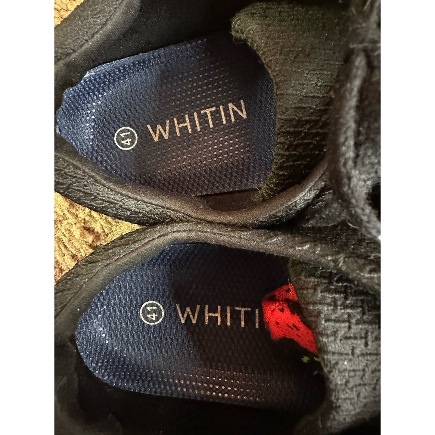 Whitin Barefoot Black Brown Sole Lace Up Athletic Sneakers Size 41