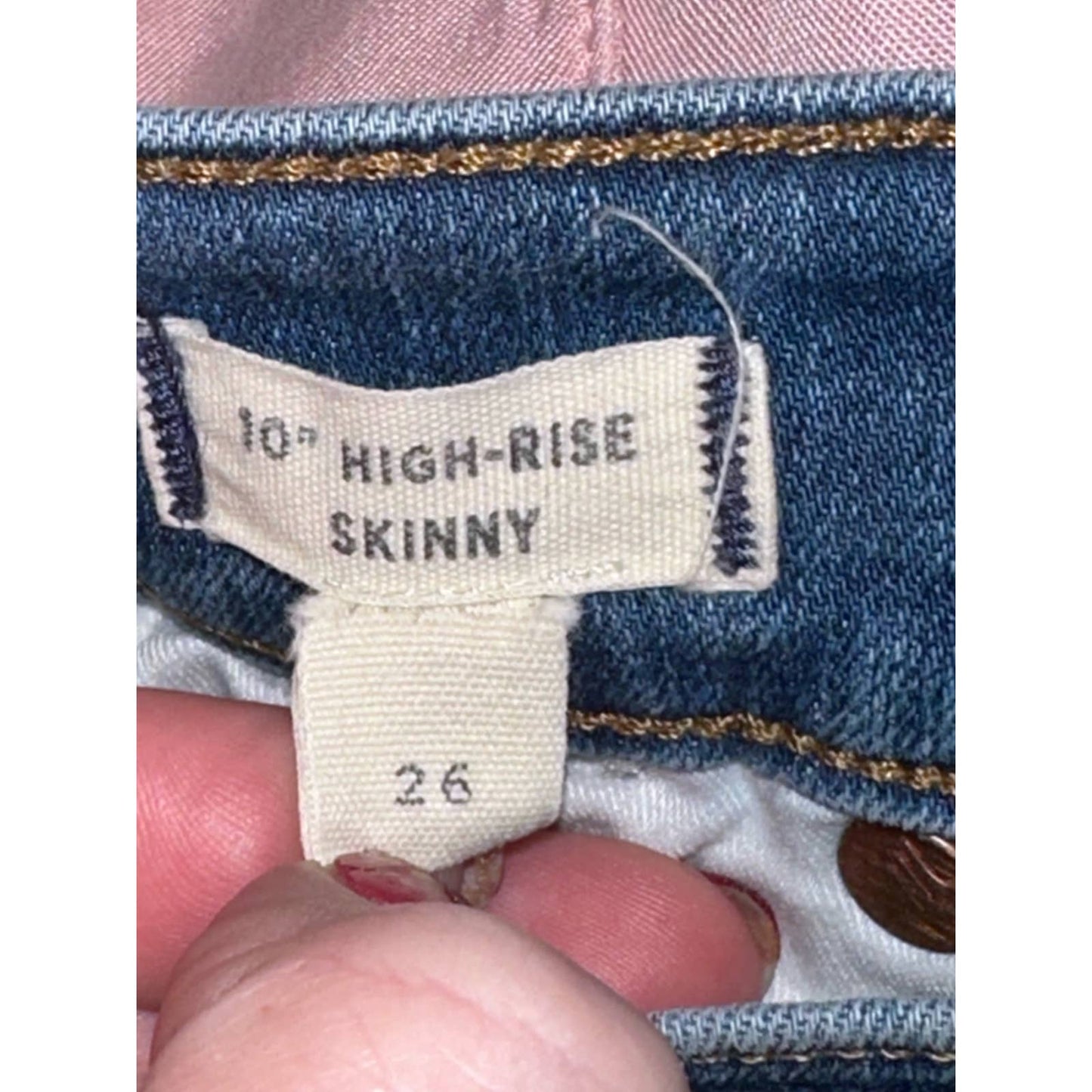 Madewell 10 Inch High-Rise Skinny Jeans Buttonfly Slight Distress Size 26
