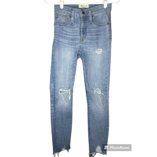 Madewell Light Wash Distressed 9” High Rise Skinny Jeans Size 23