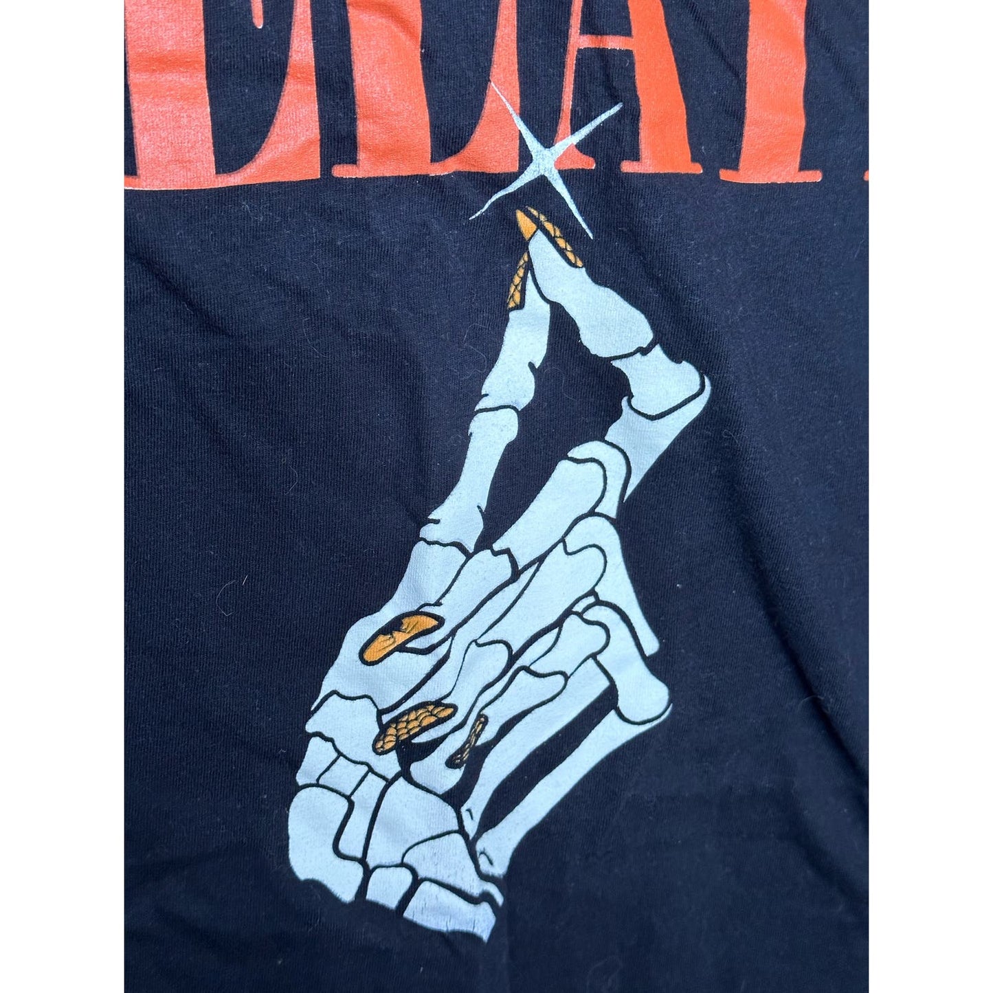 Jeferee Star ‘Can’t Relate’ Skeleton Nails Black T-Shirt Size Large