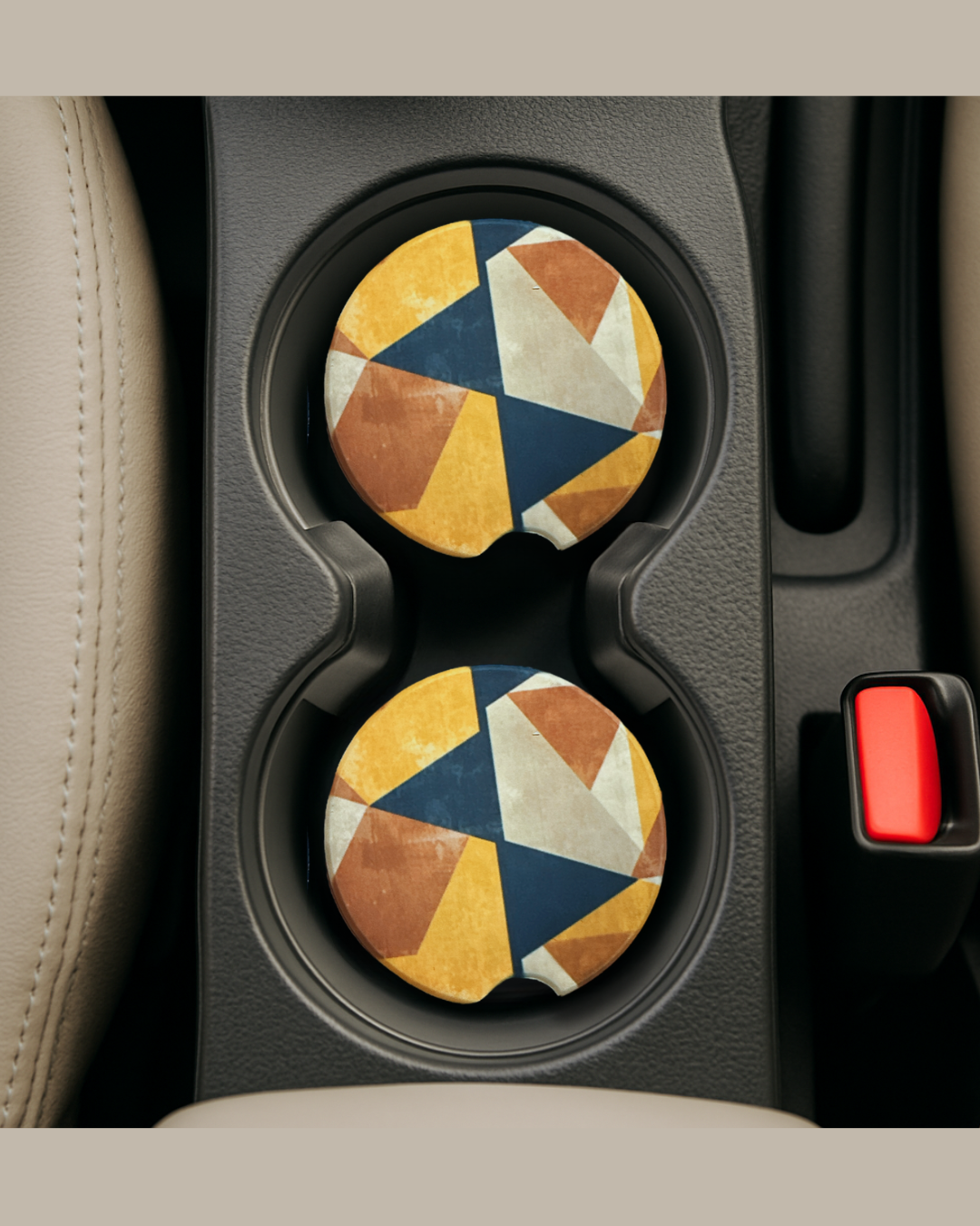 🌟Handmade Sublimated Ceramic Car Coasters – Multiple Designs
