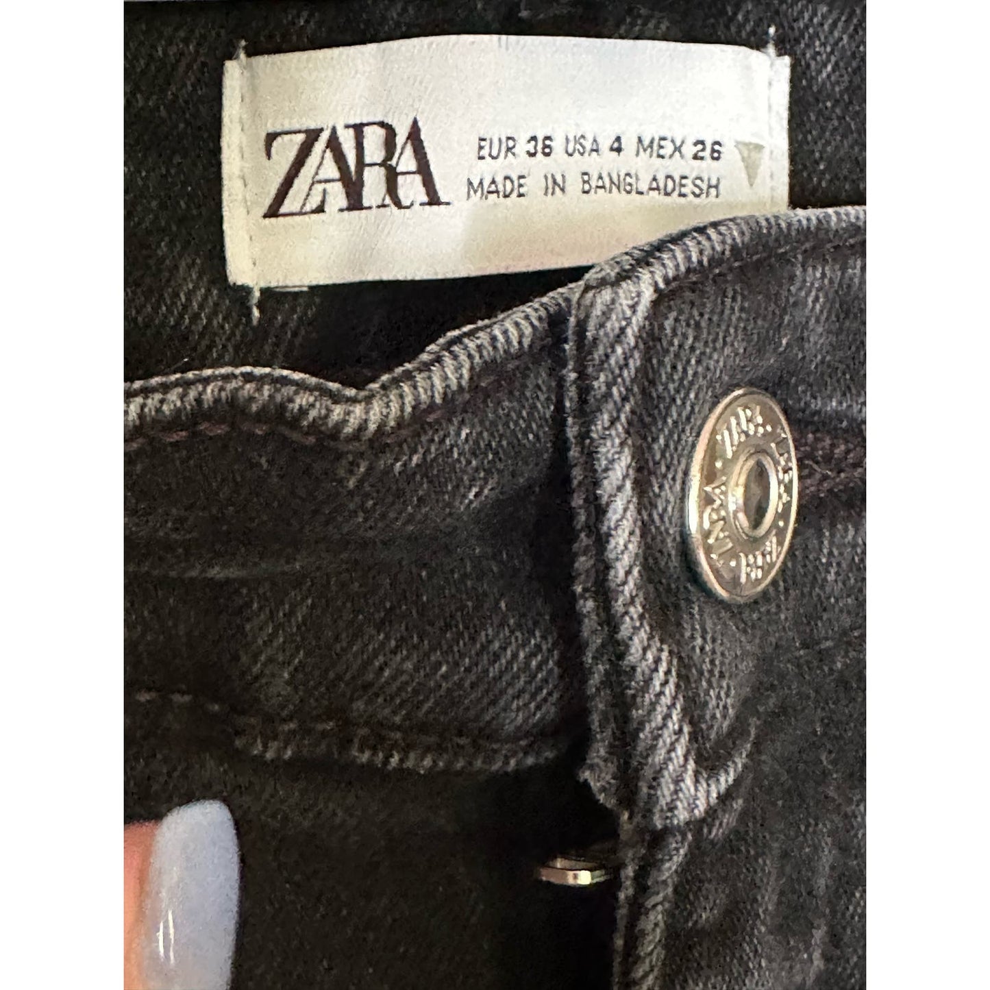 Zara Hi Rise High Waisted Skinny Jegging Black Dark Wash Denim Jeans Size 4