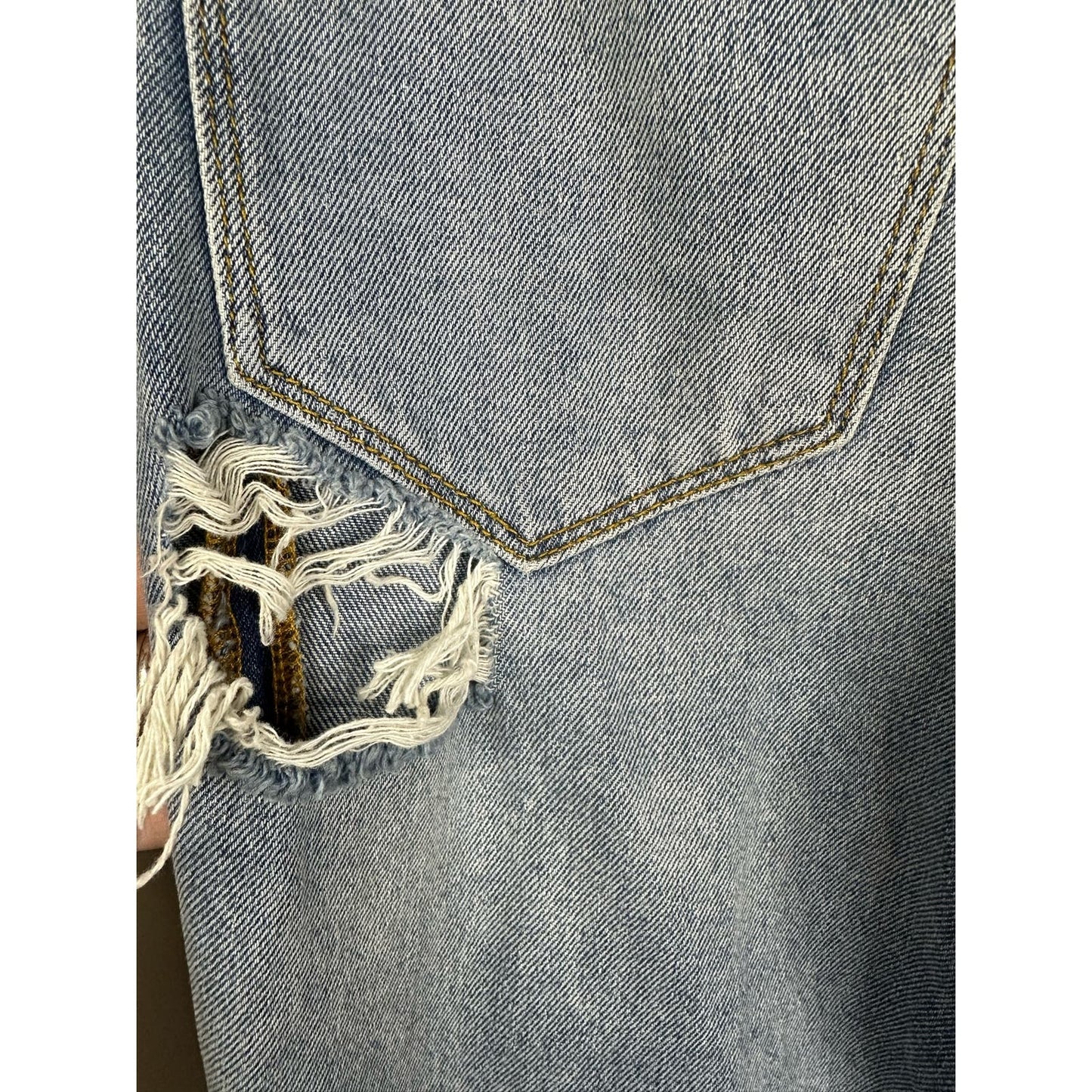 BDG Super Distressed Light Wash Mom High Rise High Waisted Blue Jeans Size 25