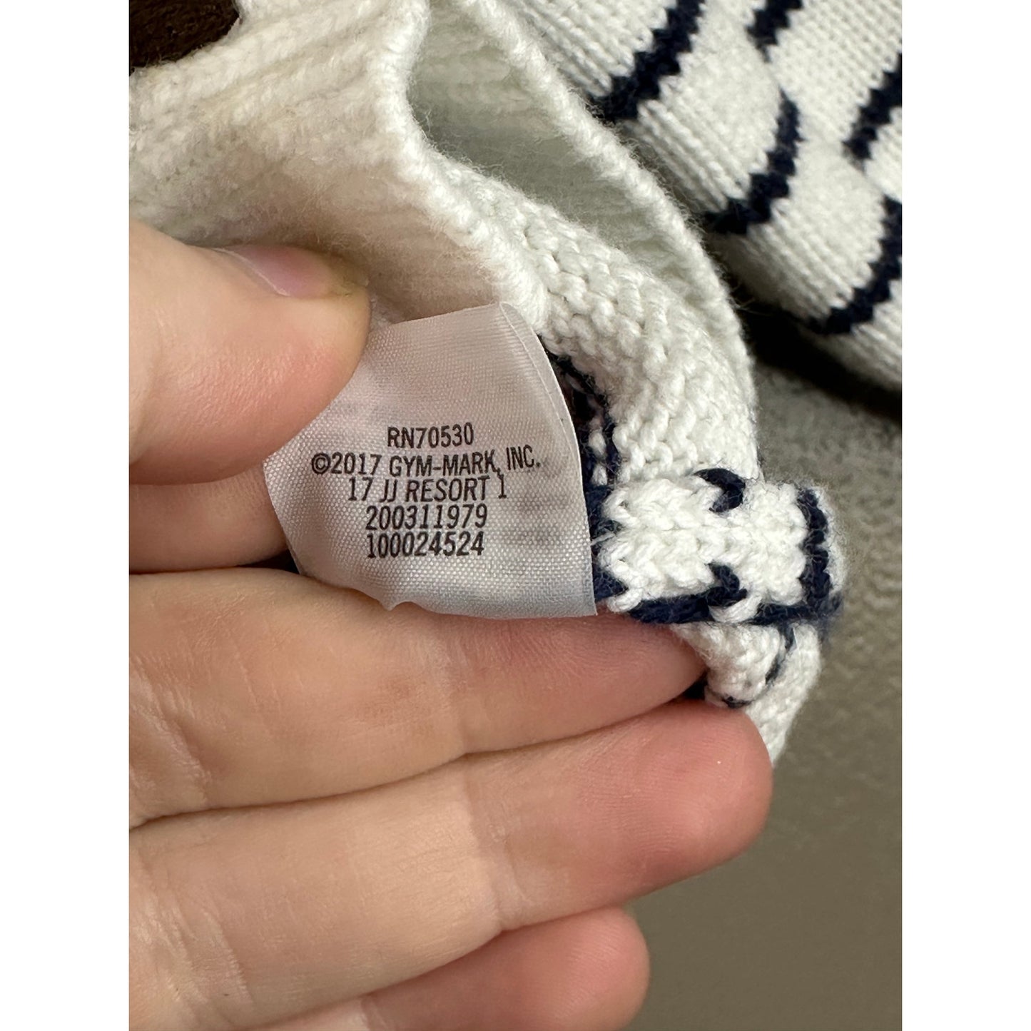 Boy’s Janie & Jack Thick Knit Long Sleeve White Blue Cardigan Size 12-18 Months