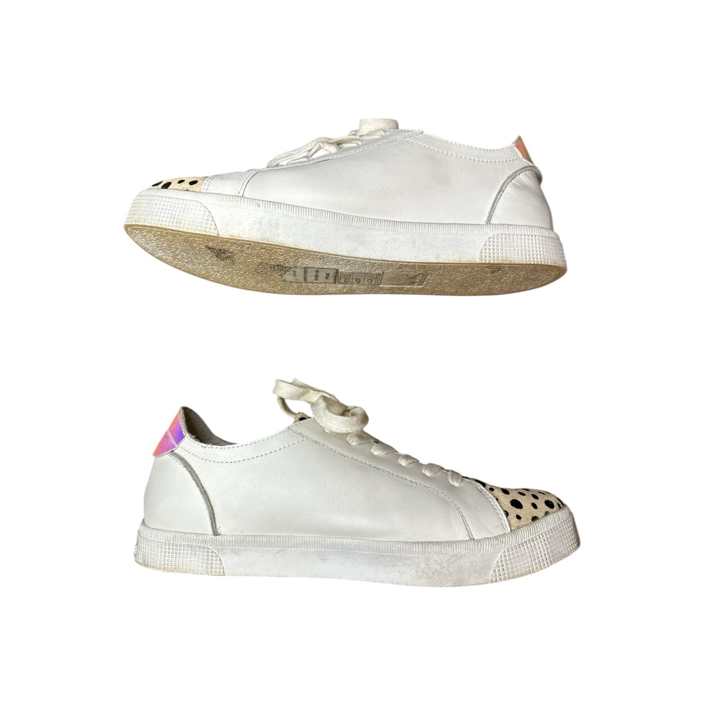 Women’s Dolce Vita 'Zaga' White Lace Up Printed Calf Fashion Sneakers Size 9