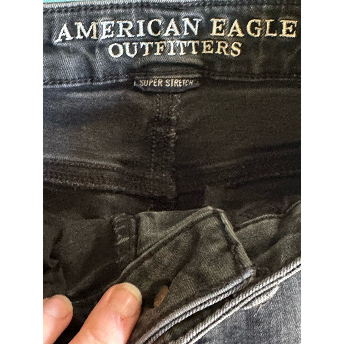 American Eagle Black Cut Off Super Hi Rise Shorts Size 00