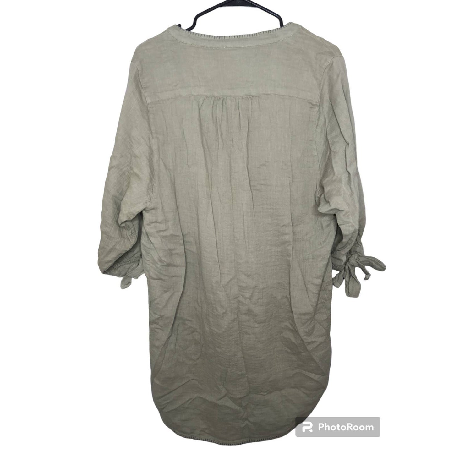 Splendid Green Half sleeve Button Down V Neck Dress Size Medium