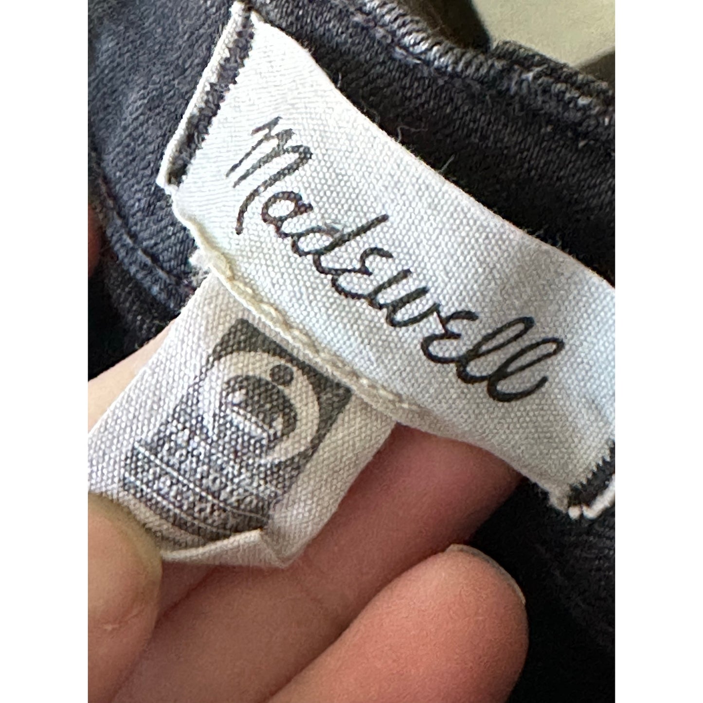 Madewell 9" Mid Rise Roadtripper Skinny Denim Stretch Jeans Dark Black Size 30