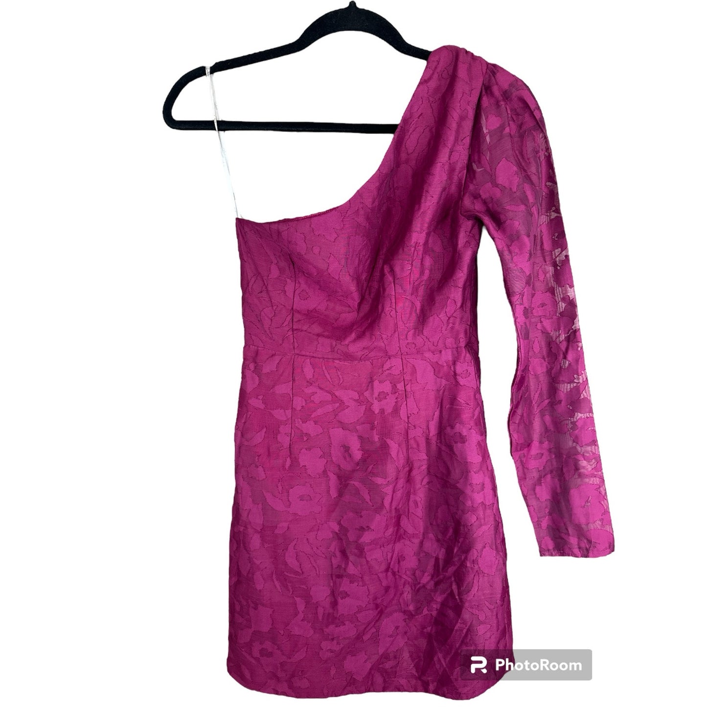 Lulu’s 'Emogene Burnout' Long Sleeve One Side Purple Print Bodycon Dress Size XS