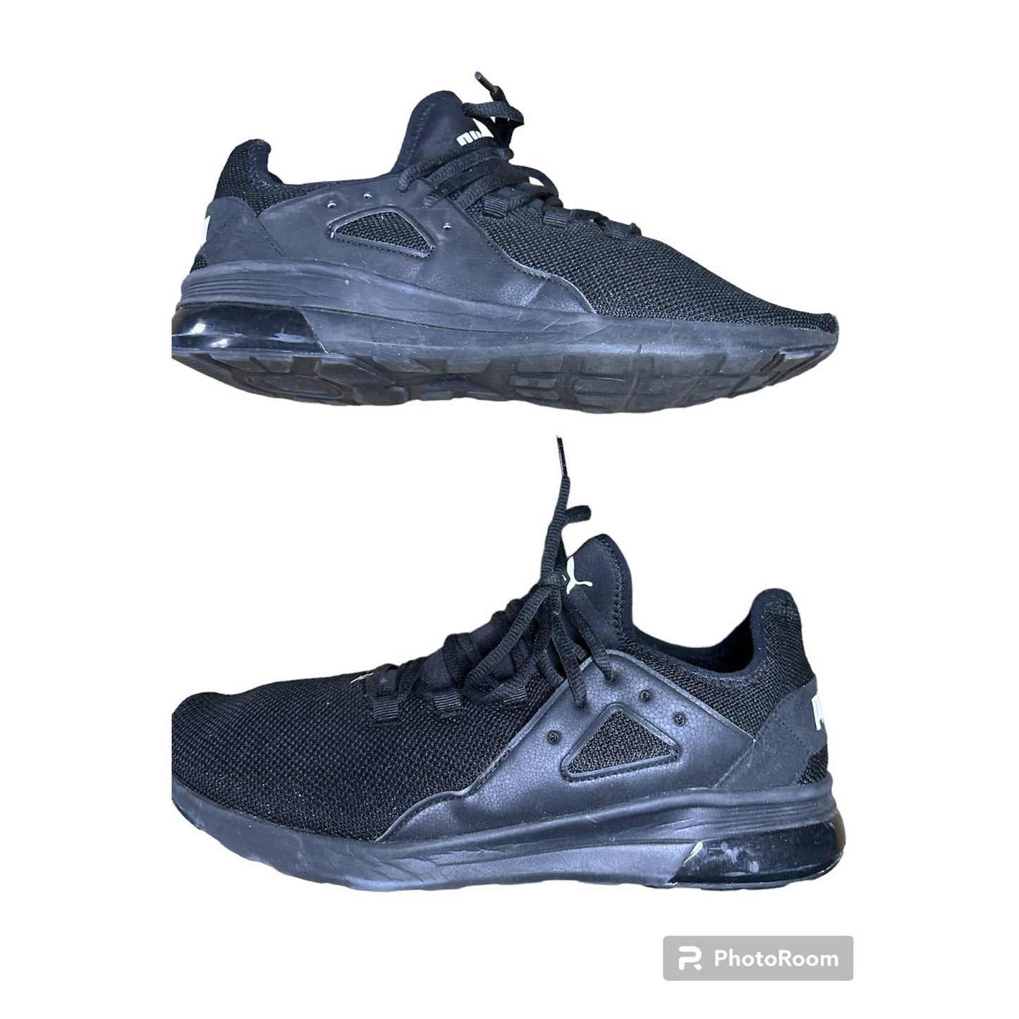 Mens Puma Electron Street Black Lace Up Running Athletic Shoes Size 11