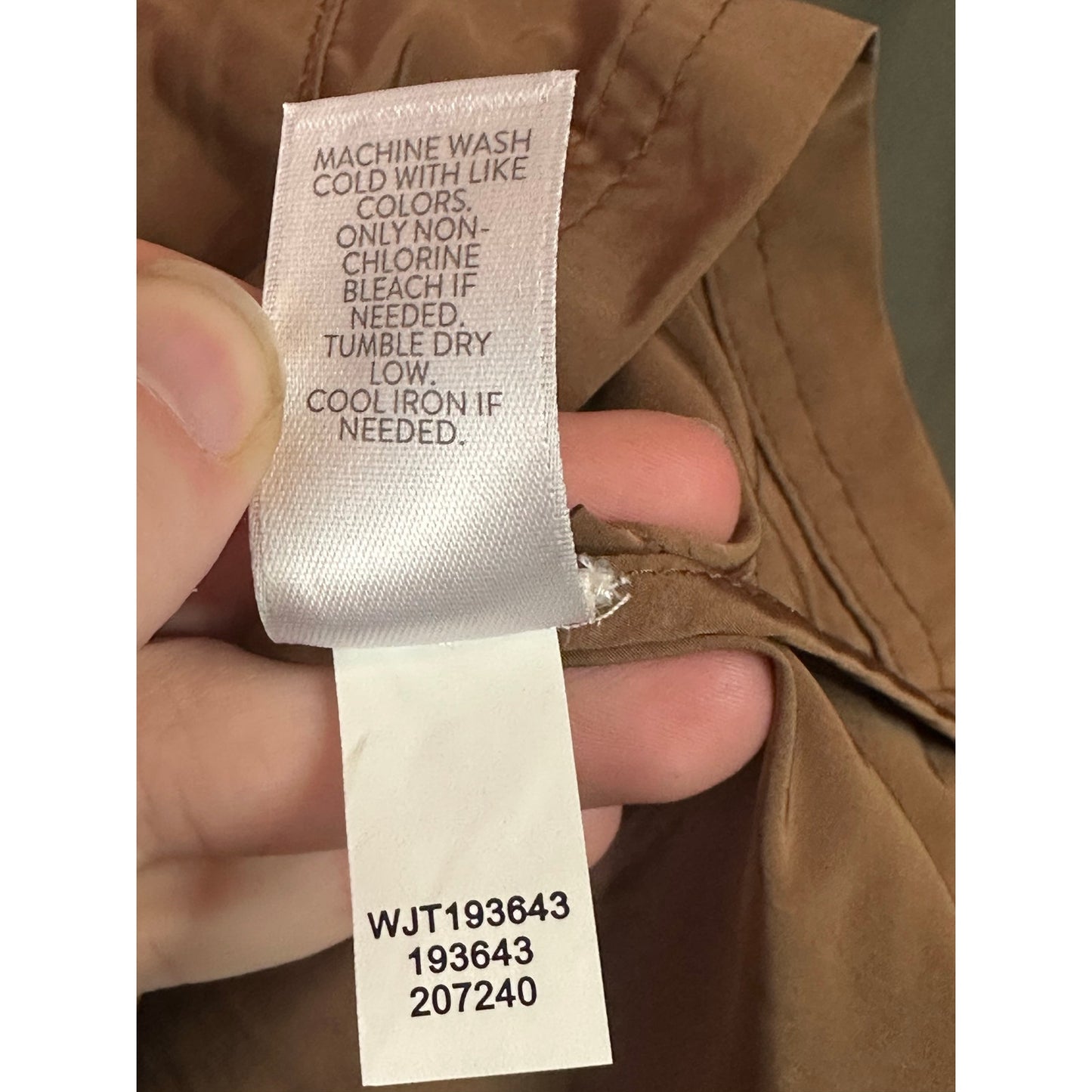 J. Jill Brown Hidden Zip Up Windbreaker Collared Pockets Jacket Size Large Tall