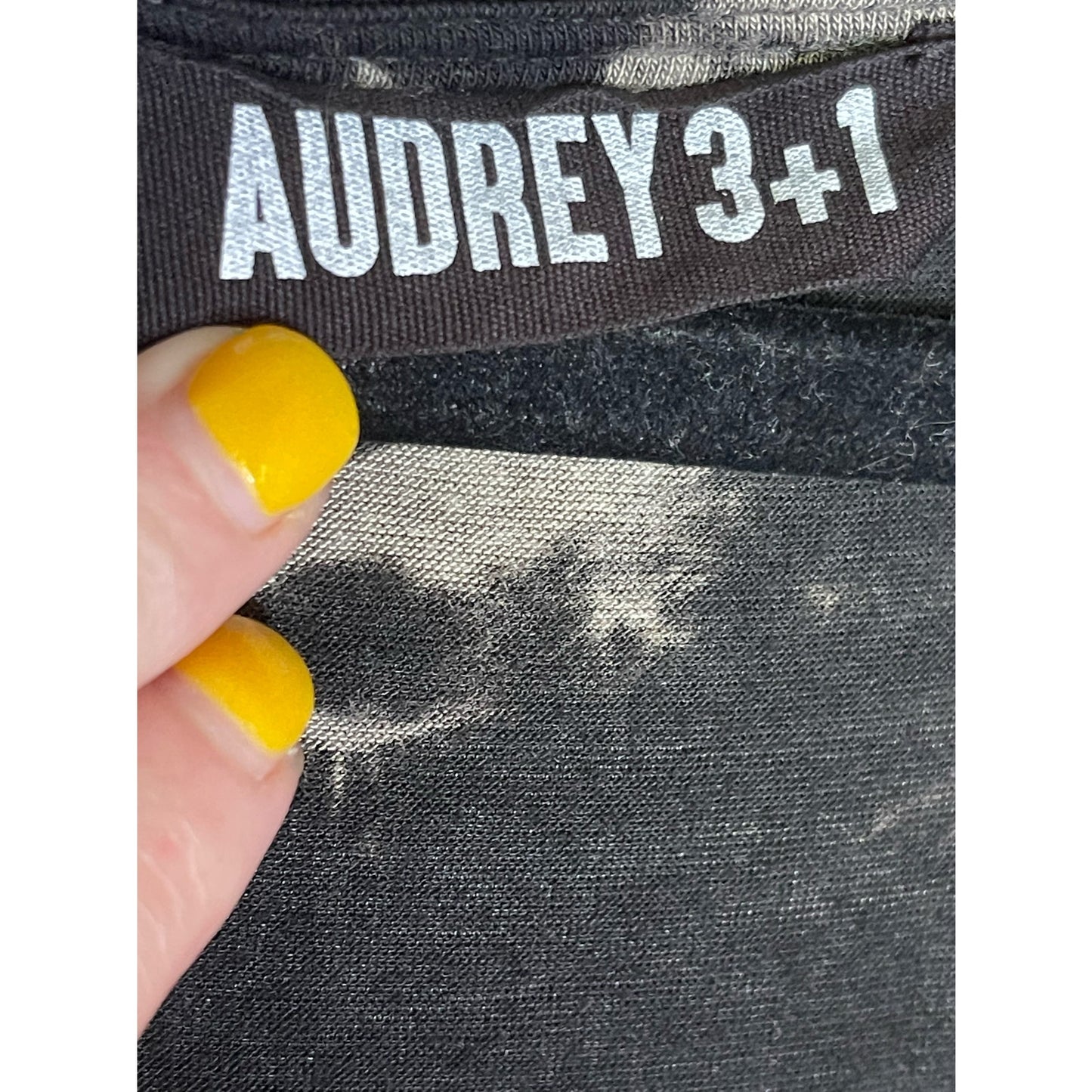 Audrey 3 + 1 Tie Dye Black V-Neck Long Flowy Sleeve Shorts Romper Size Medium
