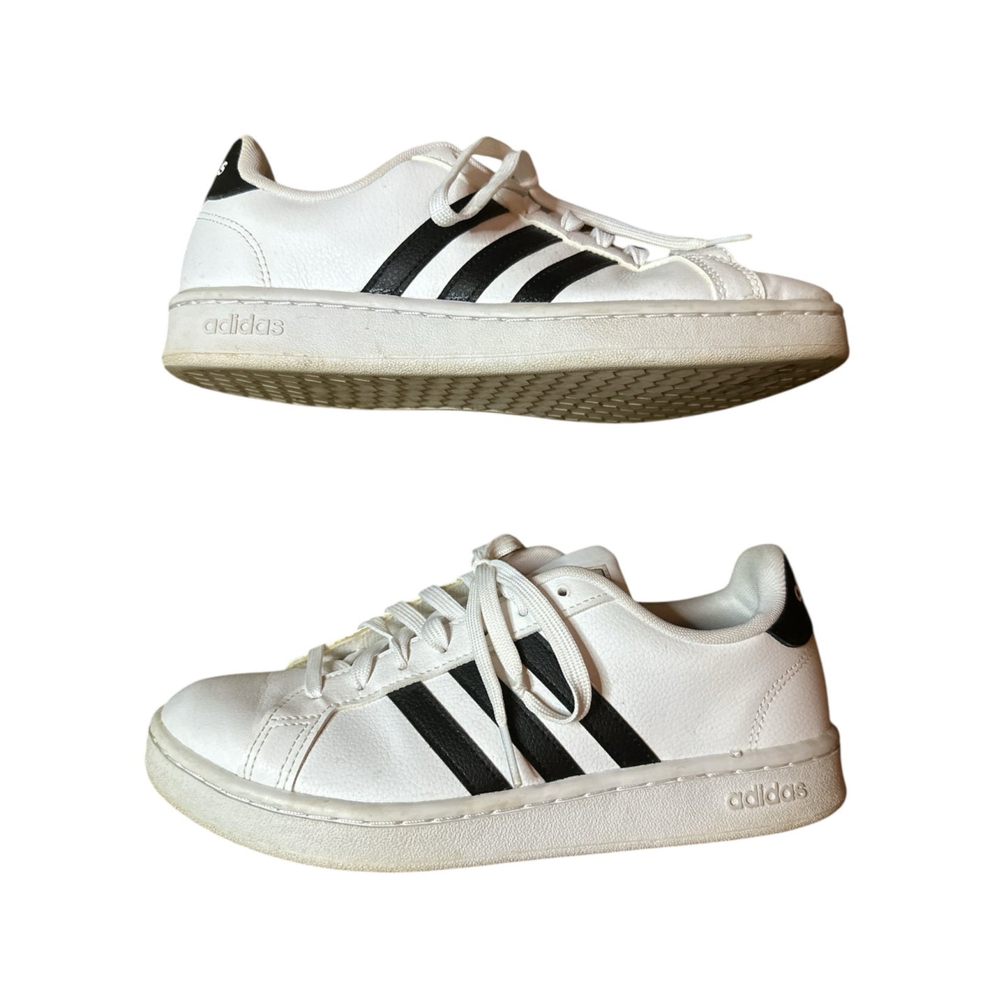 Women’s Adidas Grand Court White Black Lace Up Casual Fashion Sneakers Size 8