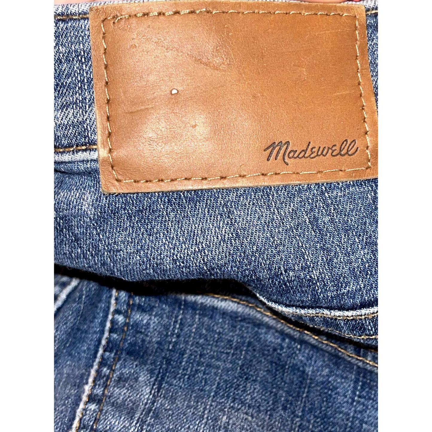 Madewell 10" High- Rise Skinny Denim Blue Jeans Distress Size 24
