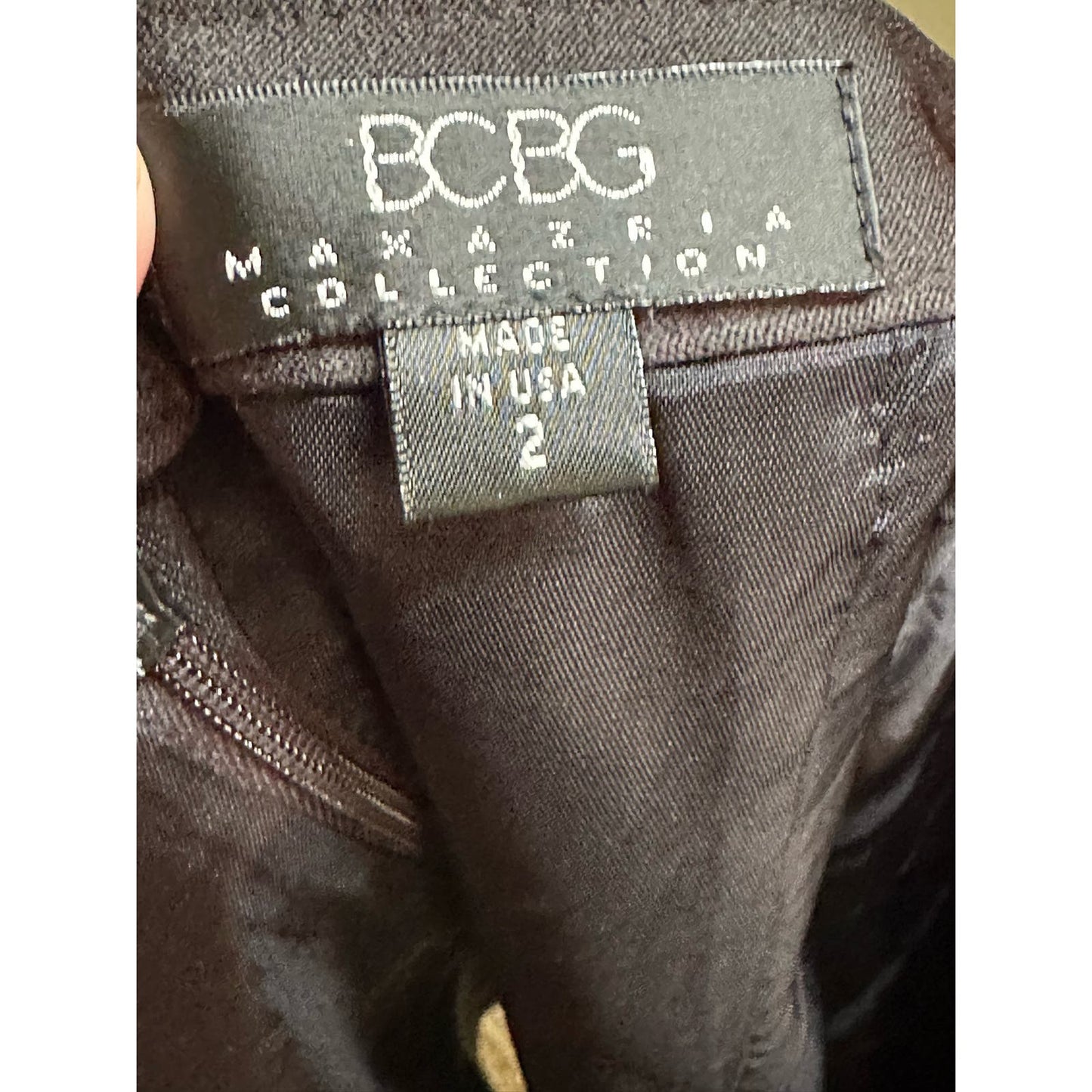 BCBG Maxazria Collection Made in USA Black Pencil Straight Officer Skirt Size 2