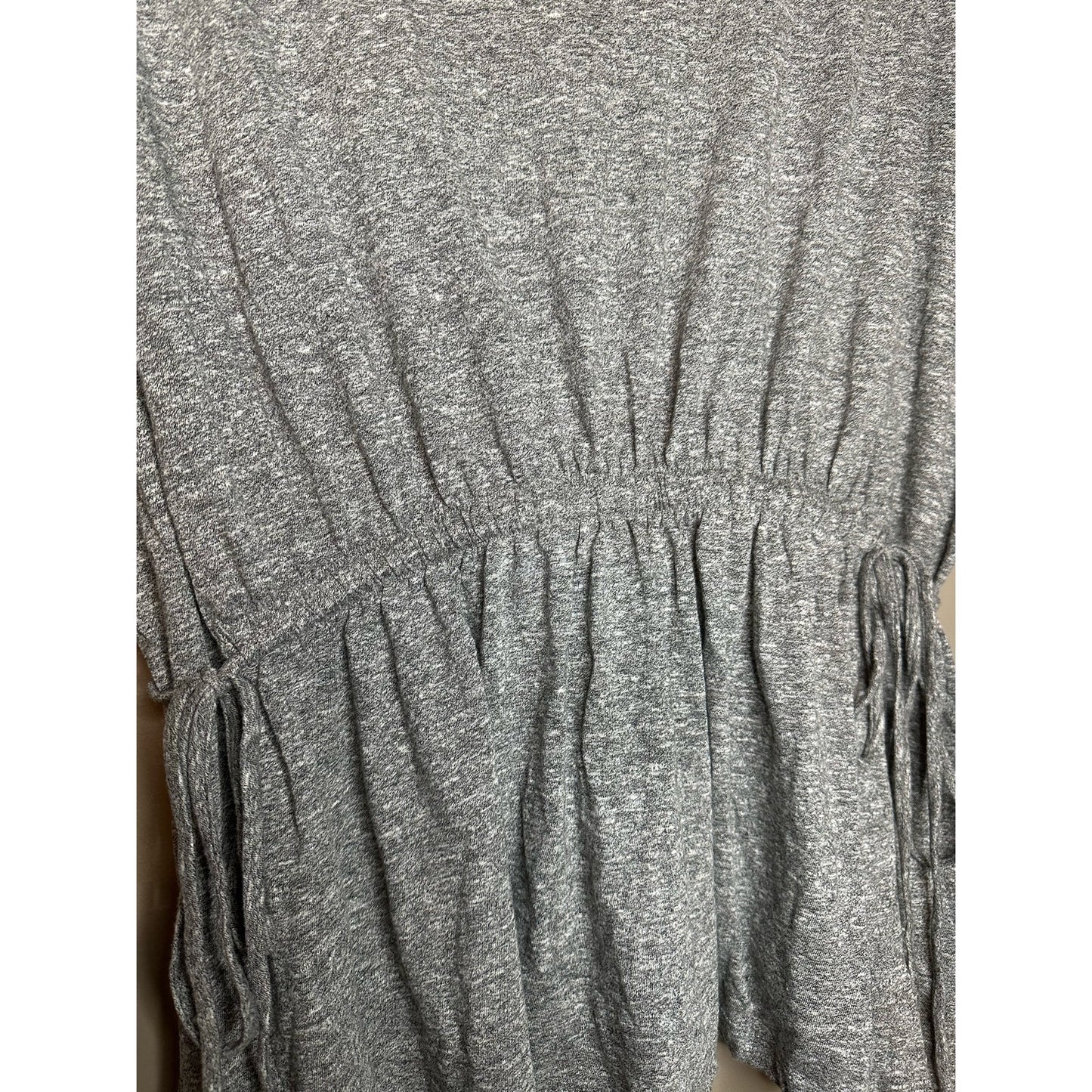 Current/ Elliot Grey Short Sleeve Scrunch Waist Blouse Size 0