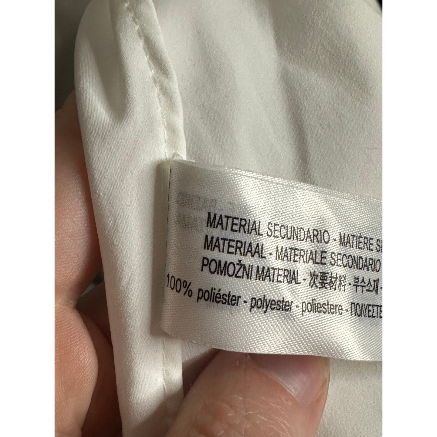 Zara NWOT White Short Puff Sleeve Scoop Neck Midi Fit Flare Dress Size Medium