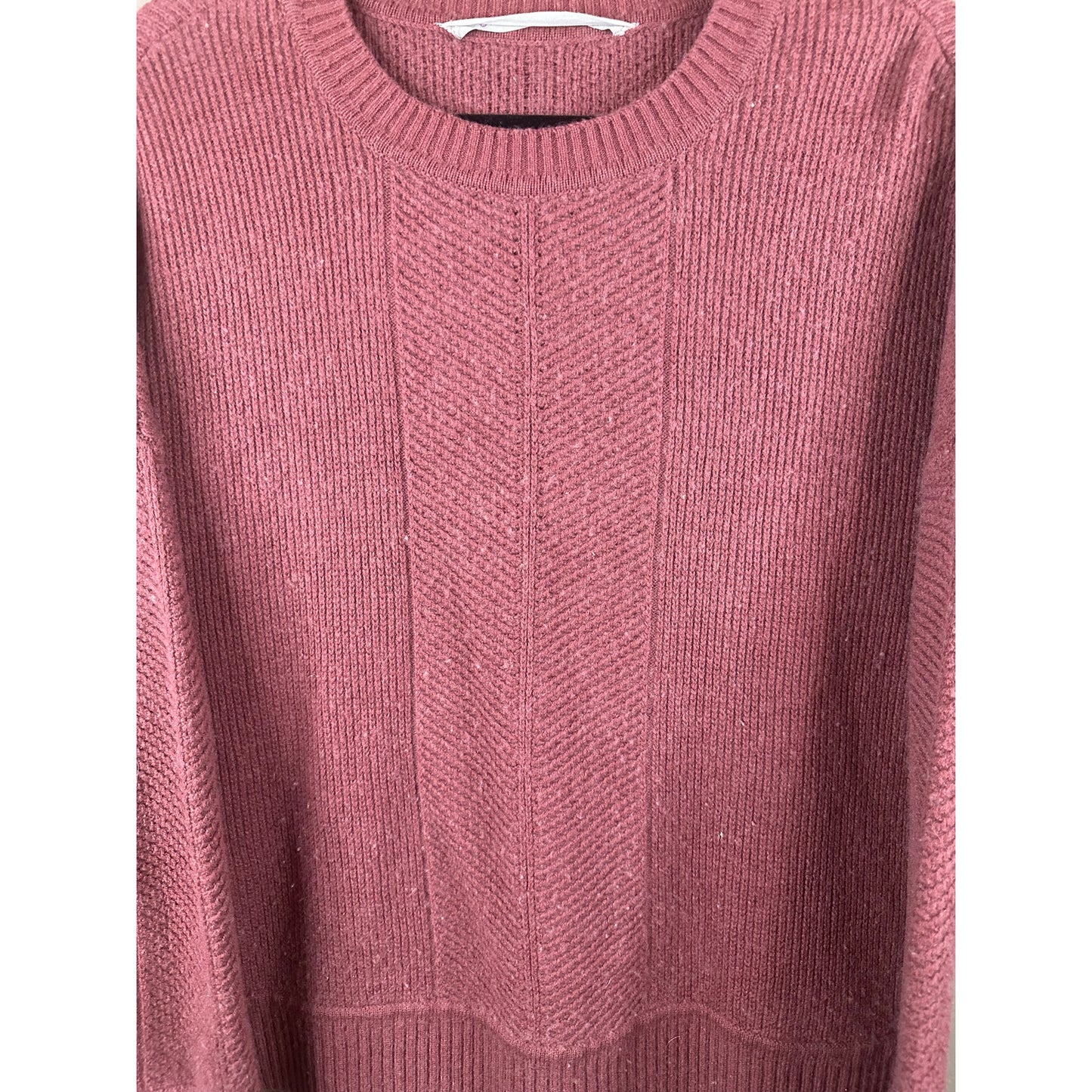 Athleta Habitat Wool Cashmere Maroon Long Sleeve Pull Over Sweater Size Small