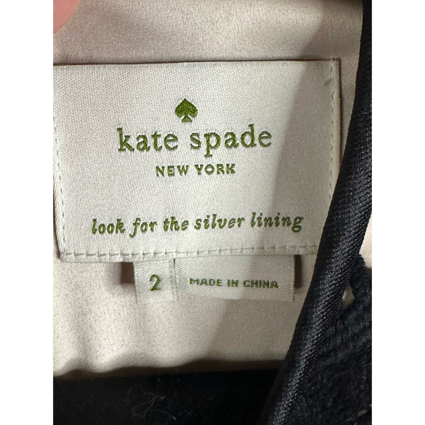 Kate Spade New York Black Beige Short Sleeve Keyhole Detail Dress Size 2