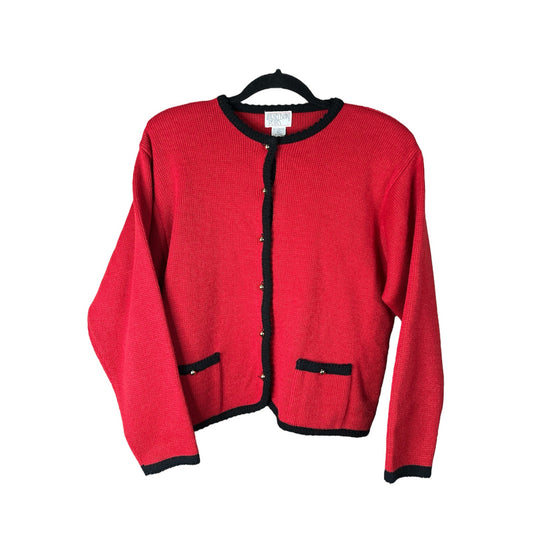 Vintage Lindsey Blake Red 100% Acrylic Long Sleeve Button Cardigan Size Large