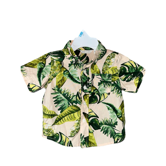 Boy’s Janie & Jack Pink Hawaiian Print Short Sleeve Button Down Size 6-12 Months