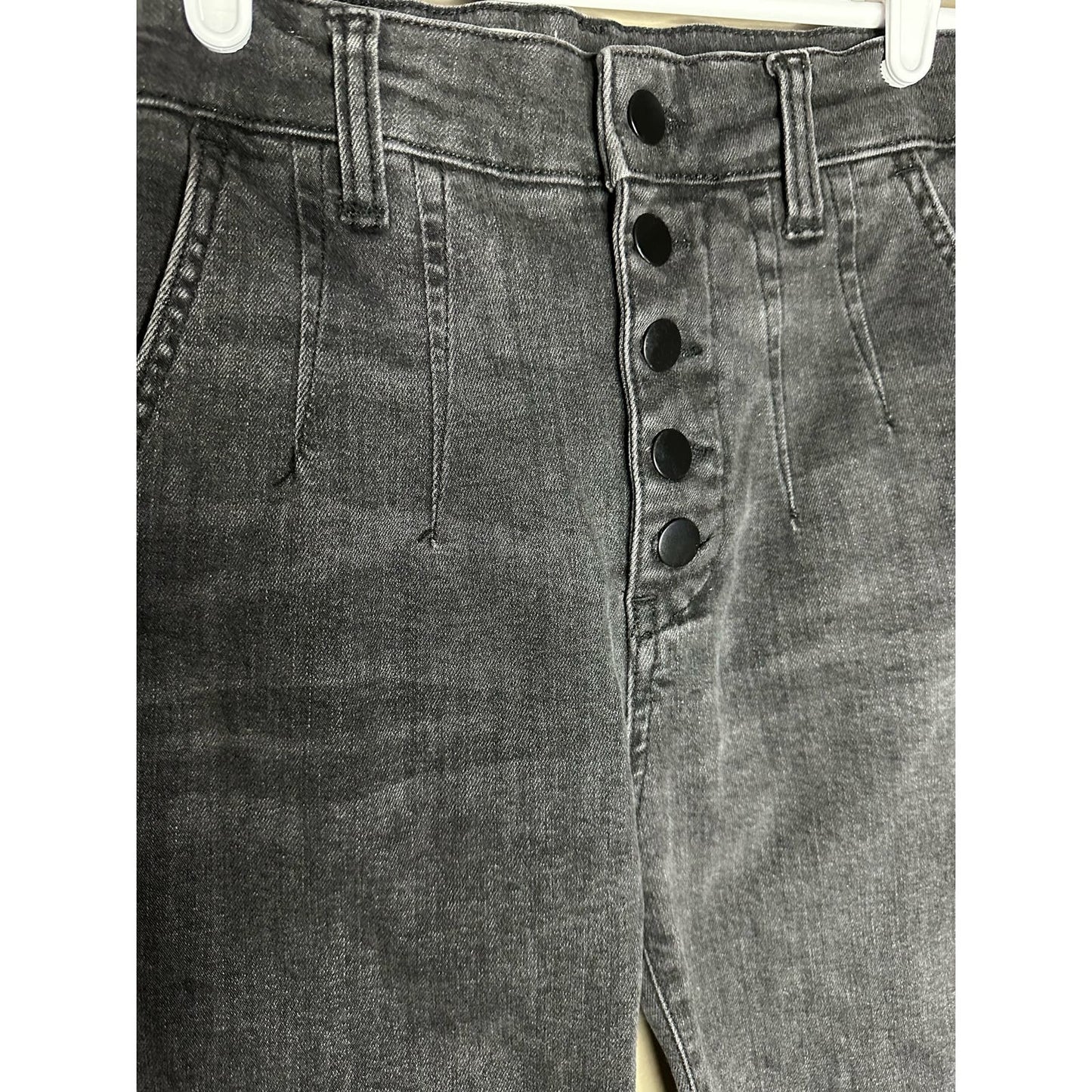 Pilcro&The Letterpress Anthropologie High Rise Skinny Buttonfly Black Jeans| 27
