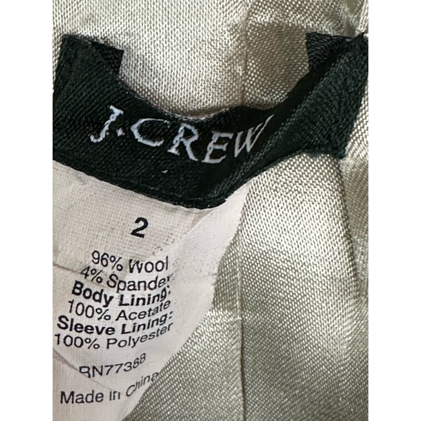 J. Crew Navy Blue Pinstripe Long Sleeve Blazer Wool Size 2
