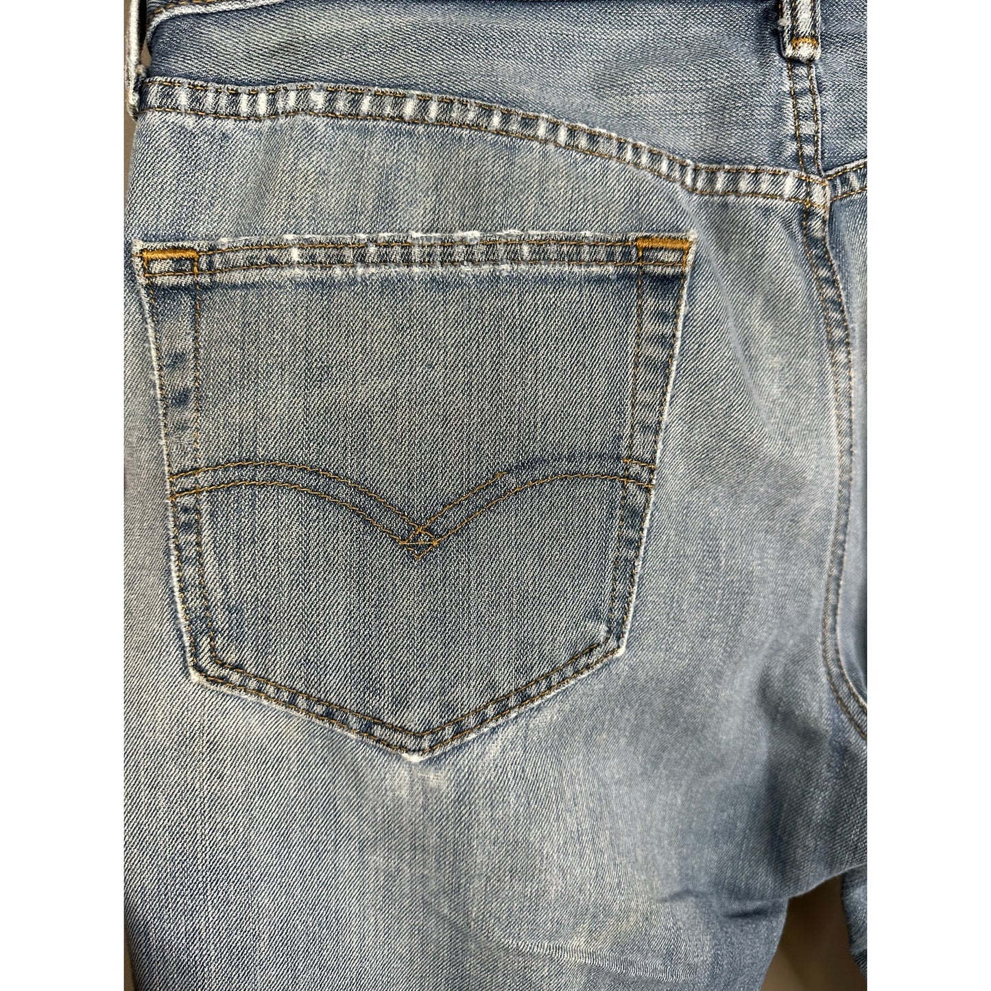 Men’s Levi’s 559 Light Wash Distressed Worn In Blue Jeans Denim Size 34X30