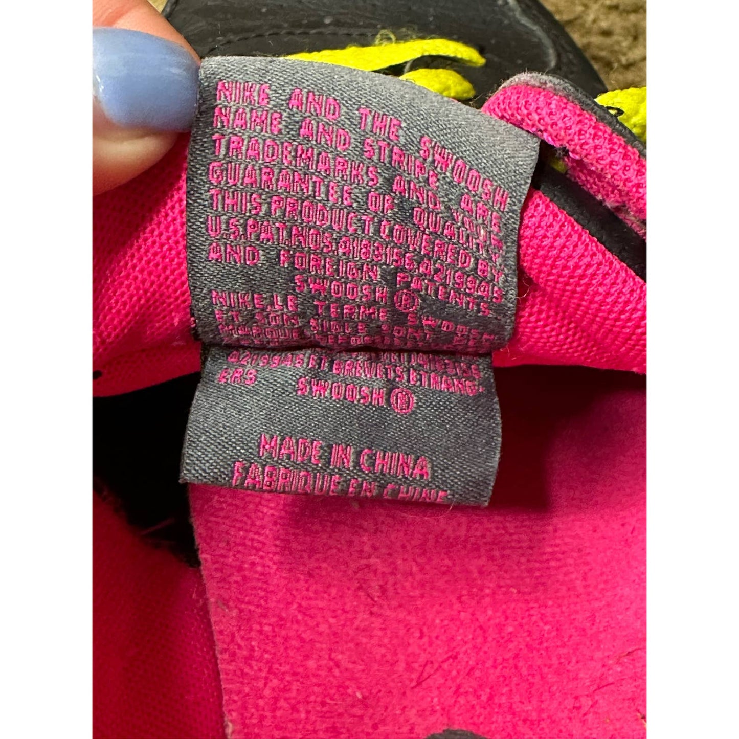 Women' Nike Sweet Ace Black White Yellow Pink Low Top Sneakers Size 8