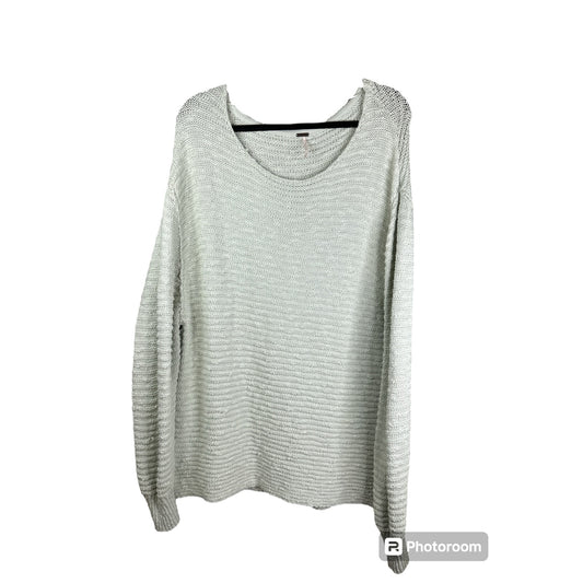 Free People Menace Cream White Long Sleeve Knitted Tunic Sweater Size Medium