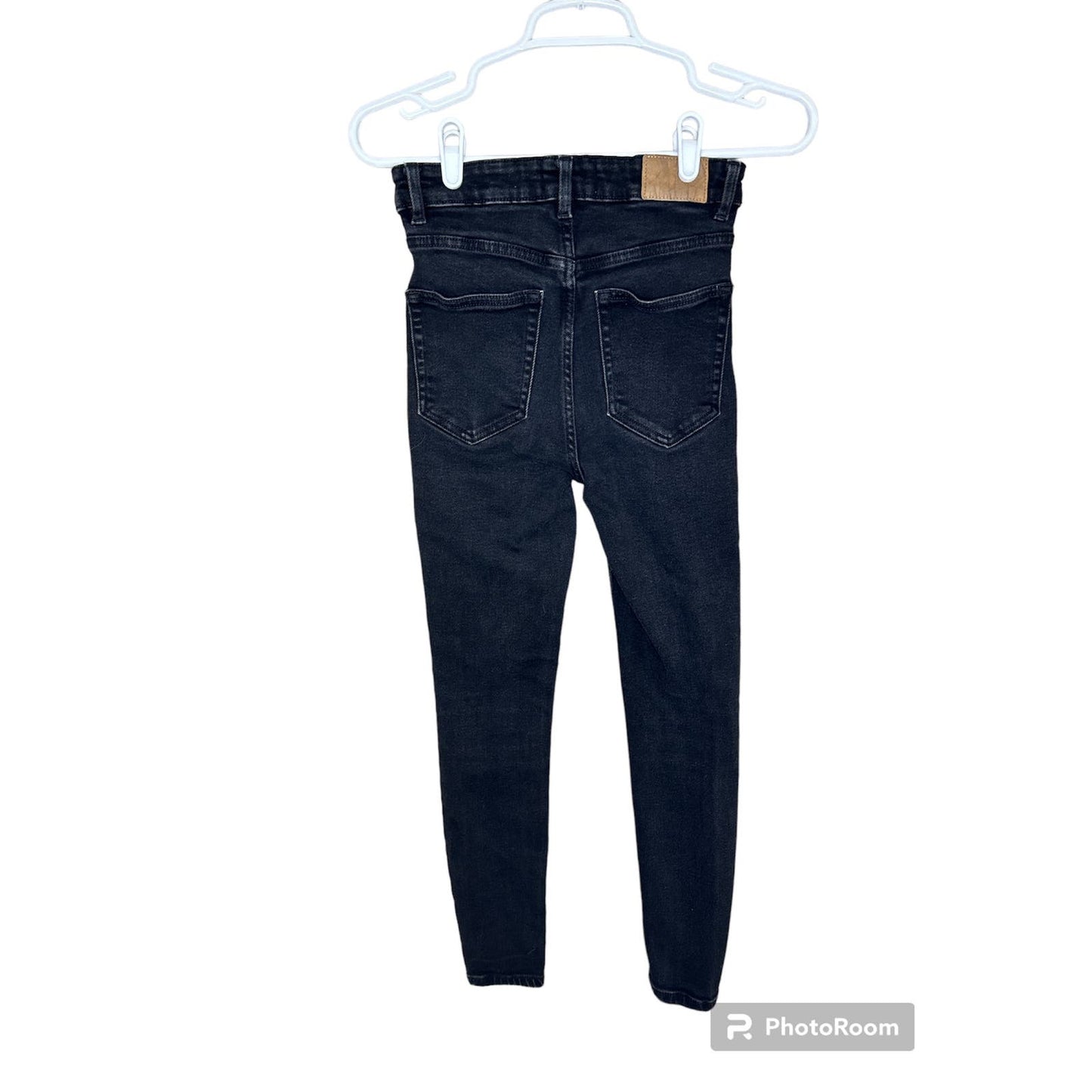 Zara Hi Rise High Waisted Skinny Jegging Black Dark Wash Denim Jeans Size 4