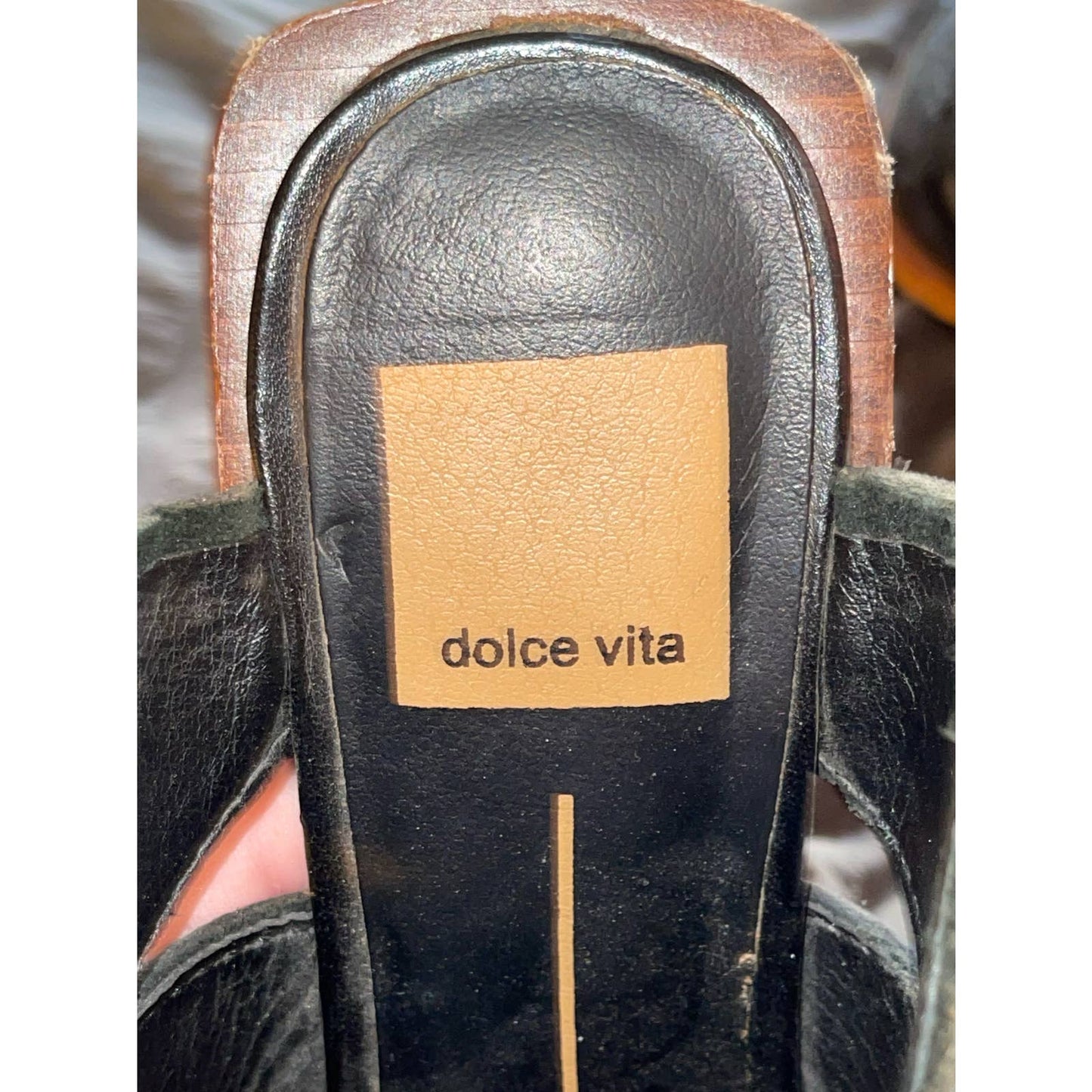 Dolce Vita Makeo Mule Black Brown Leather Pumps Size 6.5