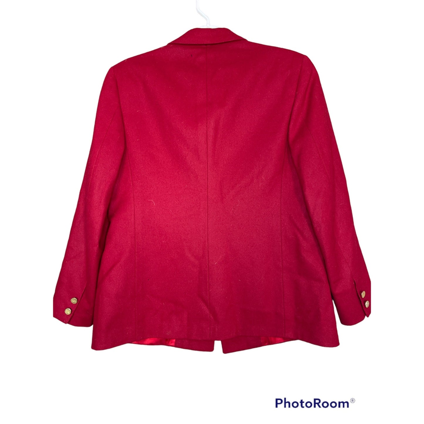 Vintage Red Burberry Long Sleeve Gold Button Double Breasted Blazer