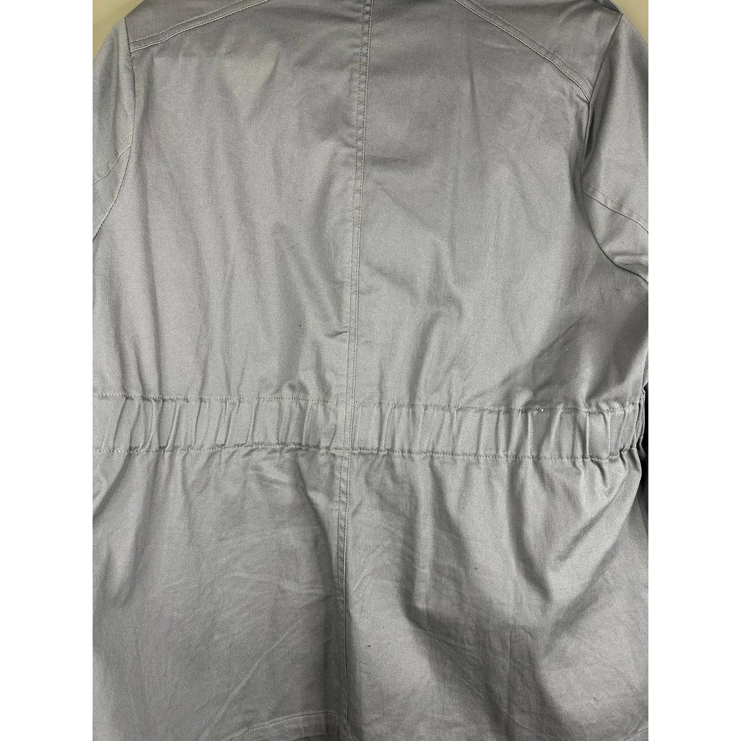 Torrid Grey Long Sleeve Cinched Waist Twill Anarok Zip Up Jacket Size 1X