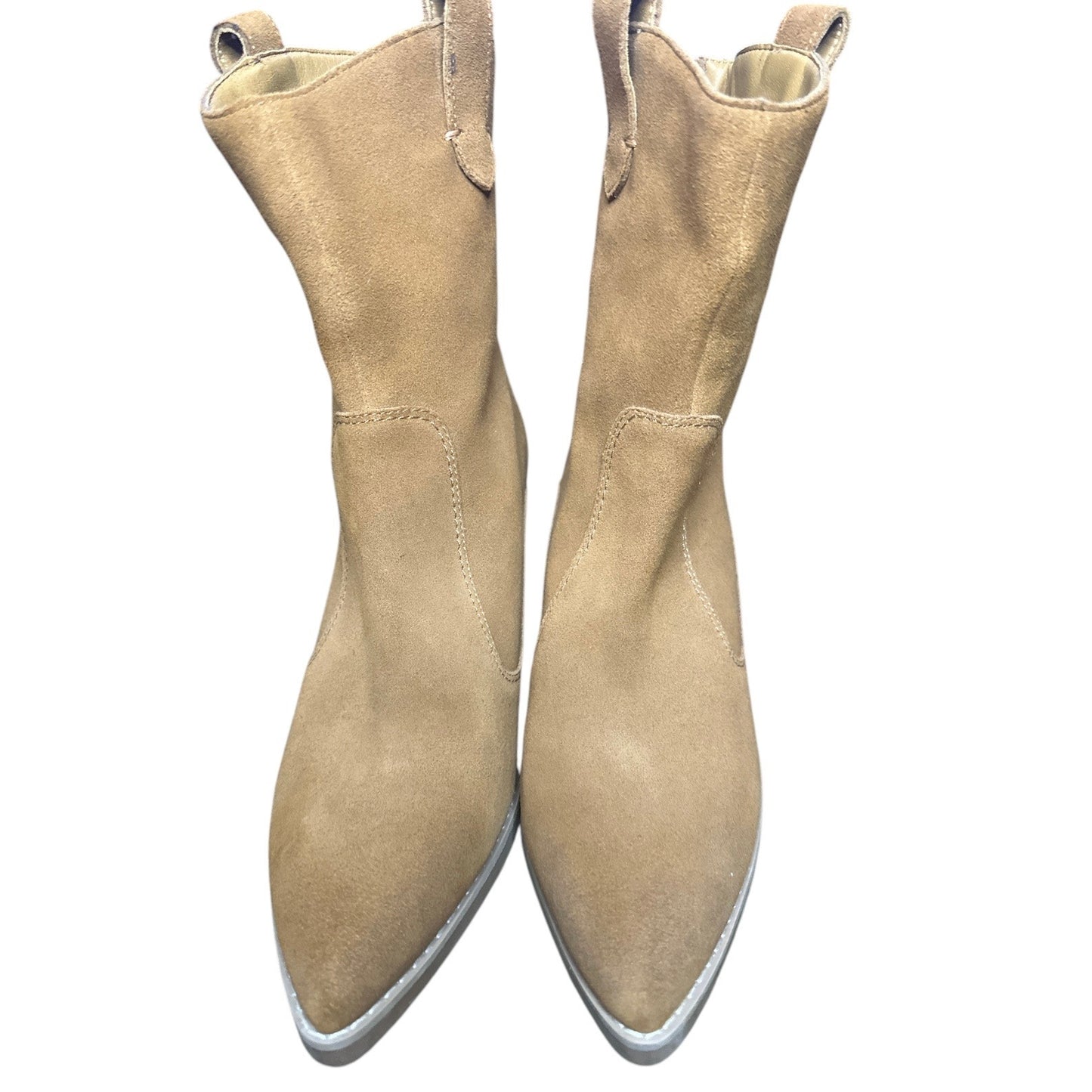 Splendid Anthropologie Raquel Brown 'Taupe' Western Heeled Ankle Bootie Size 6.5